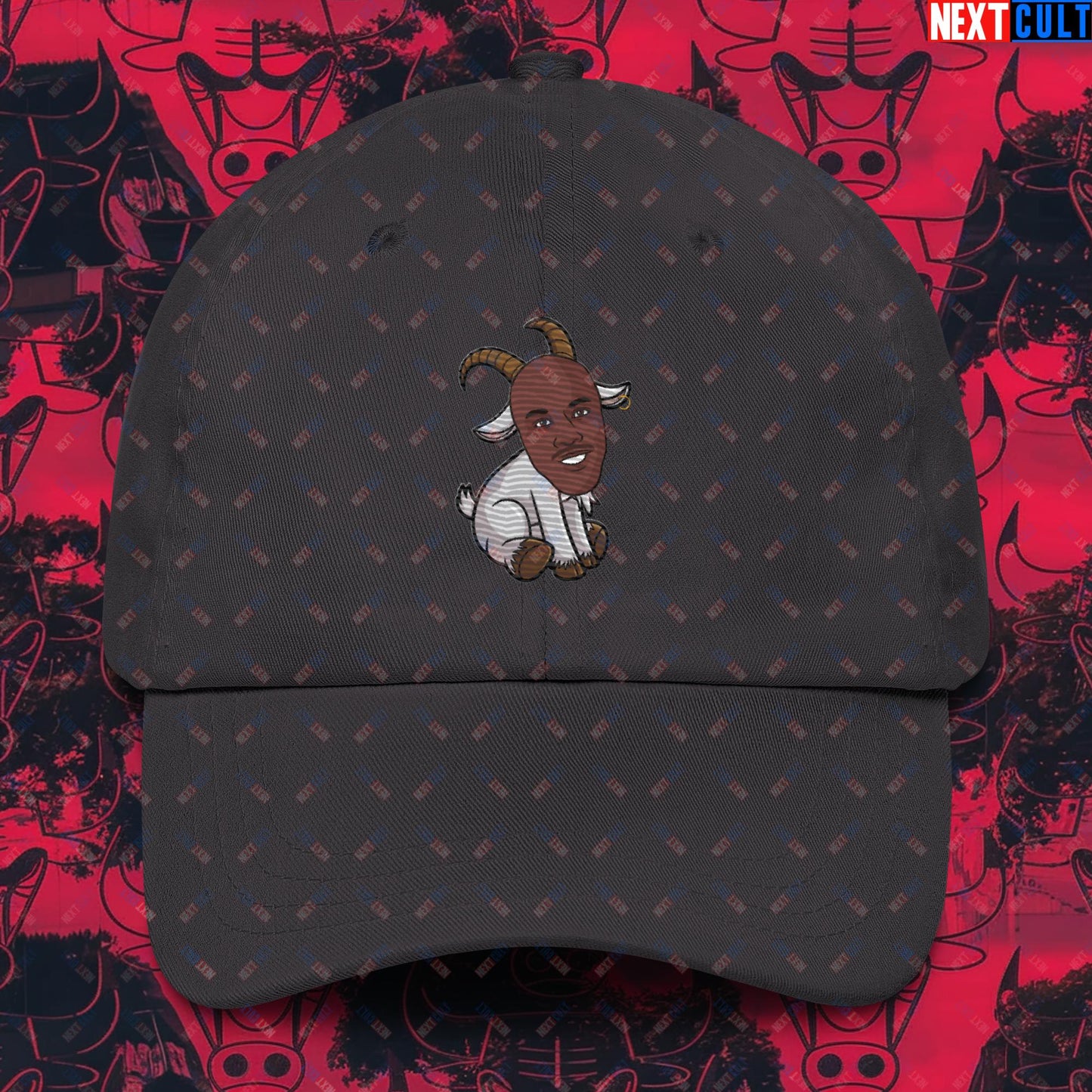 Michael Jordan G.O.A.T. Dad Hat - Funny Basketball Meme Cap - Greatest of All Time NBA Cartoon Design - Perfect Gift for Basketball Fans Dad hat Dark Grey Hats Basketball Chicago Bulls G.O.A.T. Michael Jordan NBA Next Cult Brand