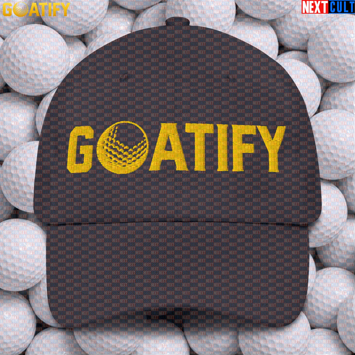 Golf GOAT Cap Golden Golf Ball Hat for Golfers, Sports Fans & Golf Gifts | GOATIFY Dark Grey Next Cult Brand