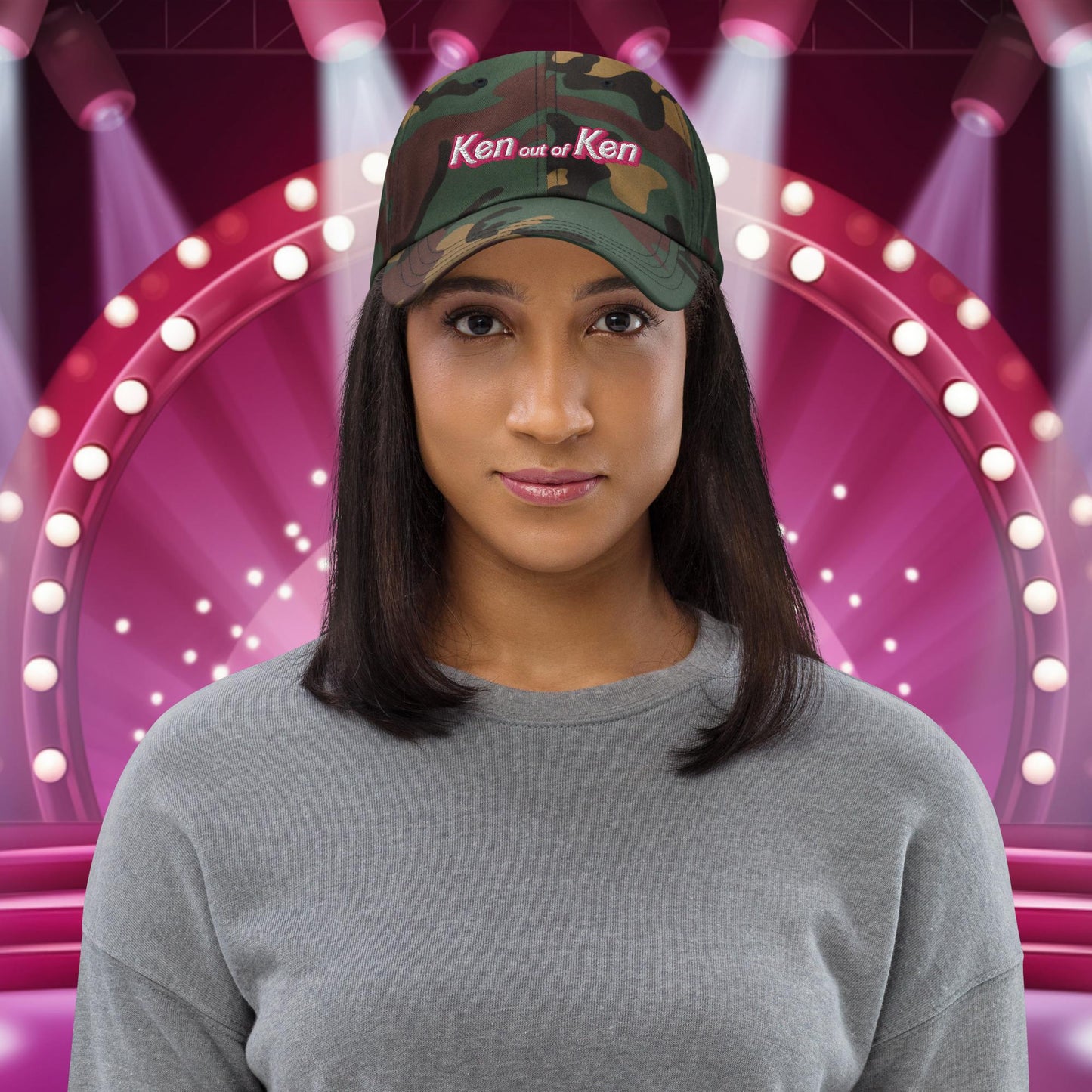 Ken out of Ken Barbie Movie Dad hat Green Camo Hats Barbie Ken Movies Next Cult Brand