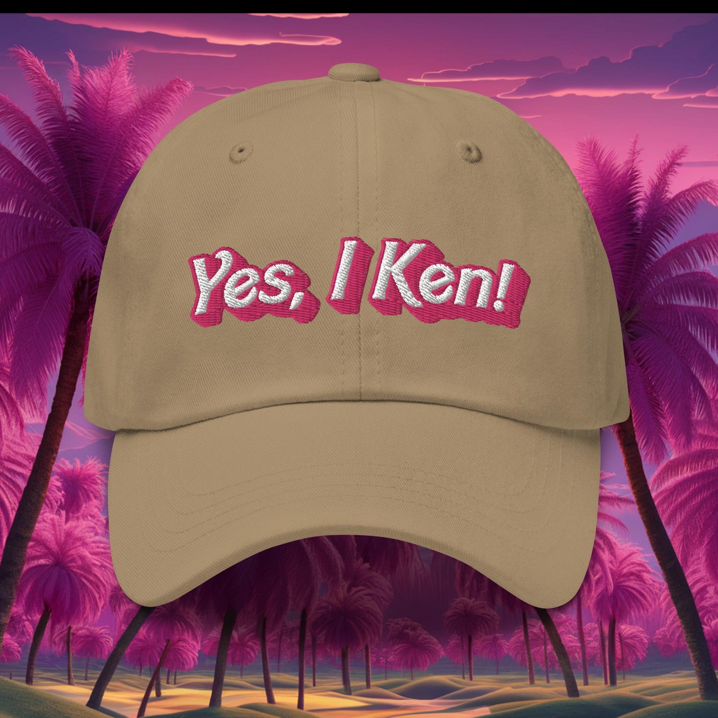 Yes I Ken Barbie Movie Dad hat Khaki Hats Barbie Ken Movies Next Cult Brand