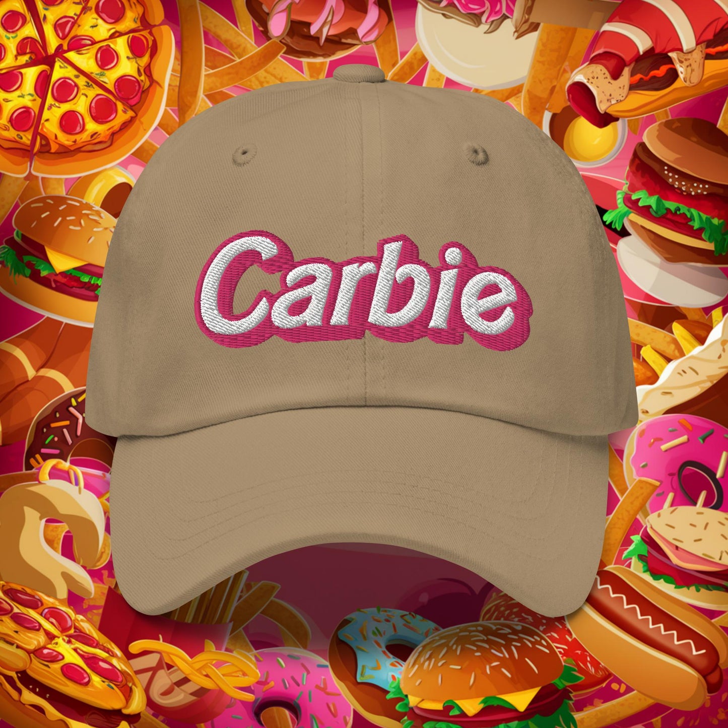 Carbie Barbie I Love Carbs Dad hat Khaki Hats Barbie Carbie Ken Movies Next Cult Brand