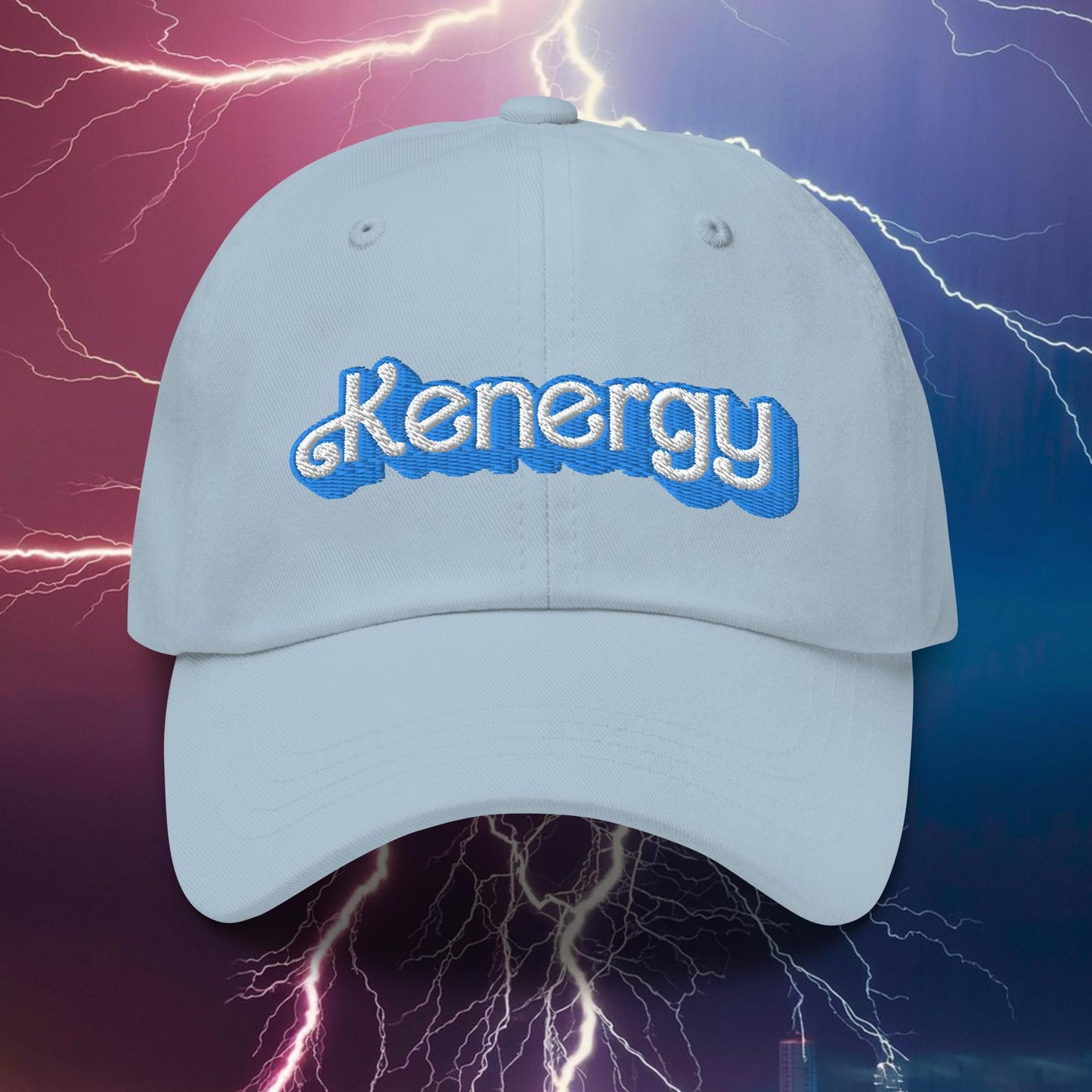 Kenergy Ken Barbie Movie Dad hat Light Blue Hats Barbie Ken Kenergy Movies Next Cult Brand