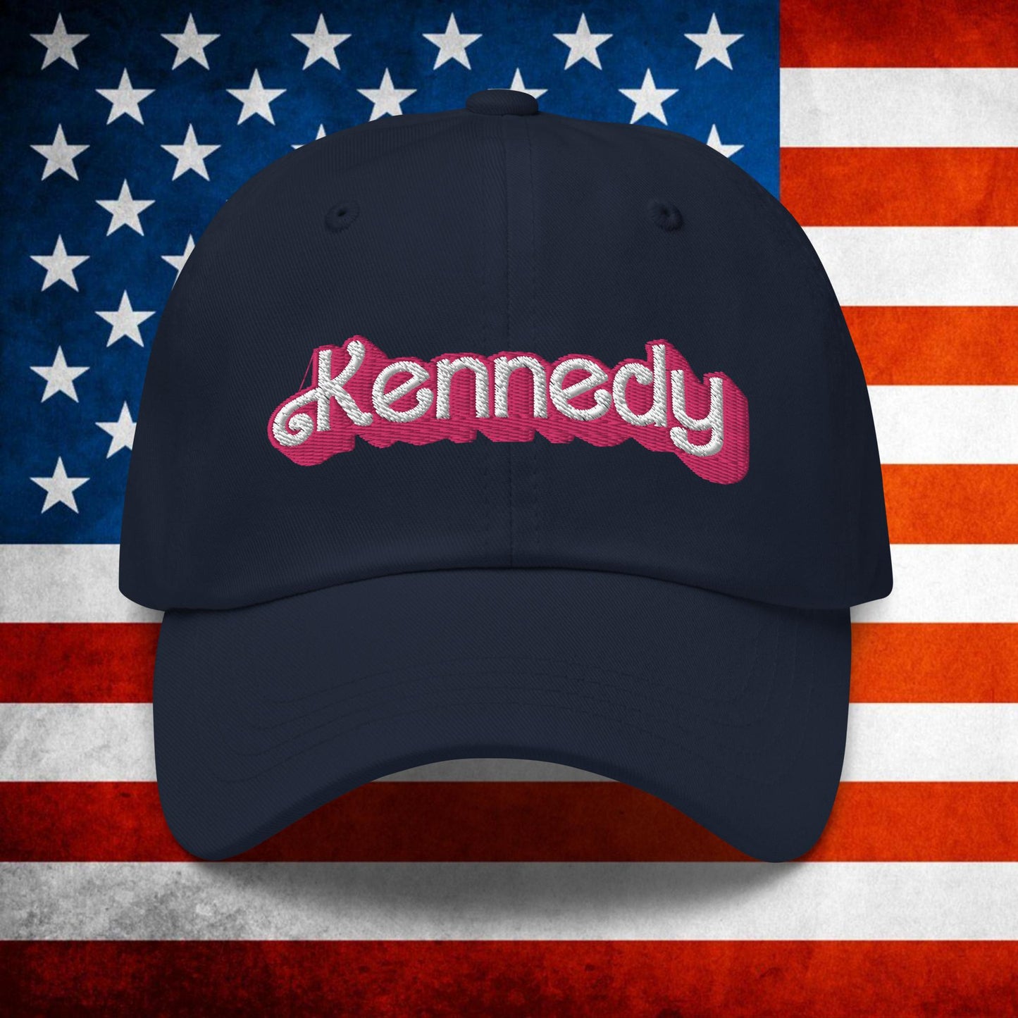 Kennedy JFK Conspiracy Ken Barbie Dad hat Navy Hats Barbie Democrats JFK Ken Politics Next Cult Brand