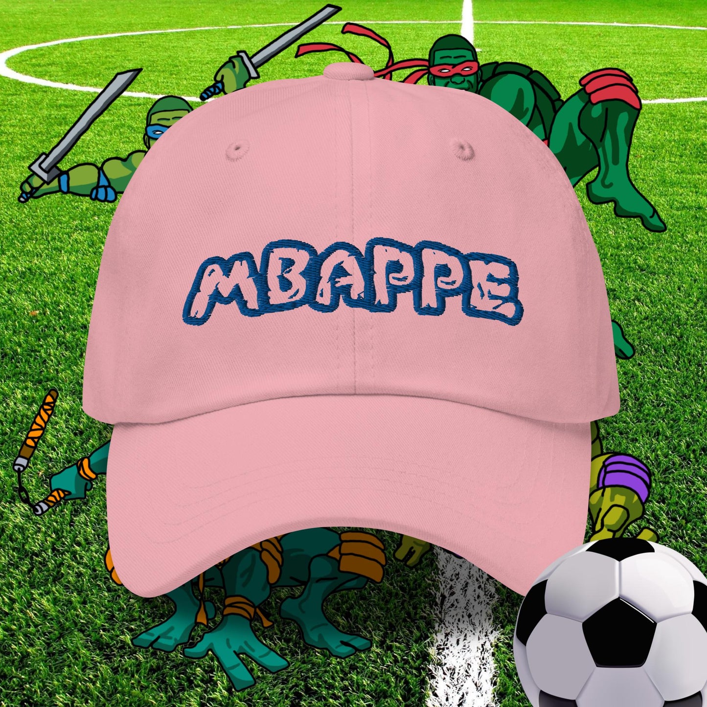 Kylian Mbappe Ninja Turtles Real Madrid Soccer Football Dad hat Pink Hats Football Kylian Mbappe PSG Real Madrid Next Cult Brand