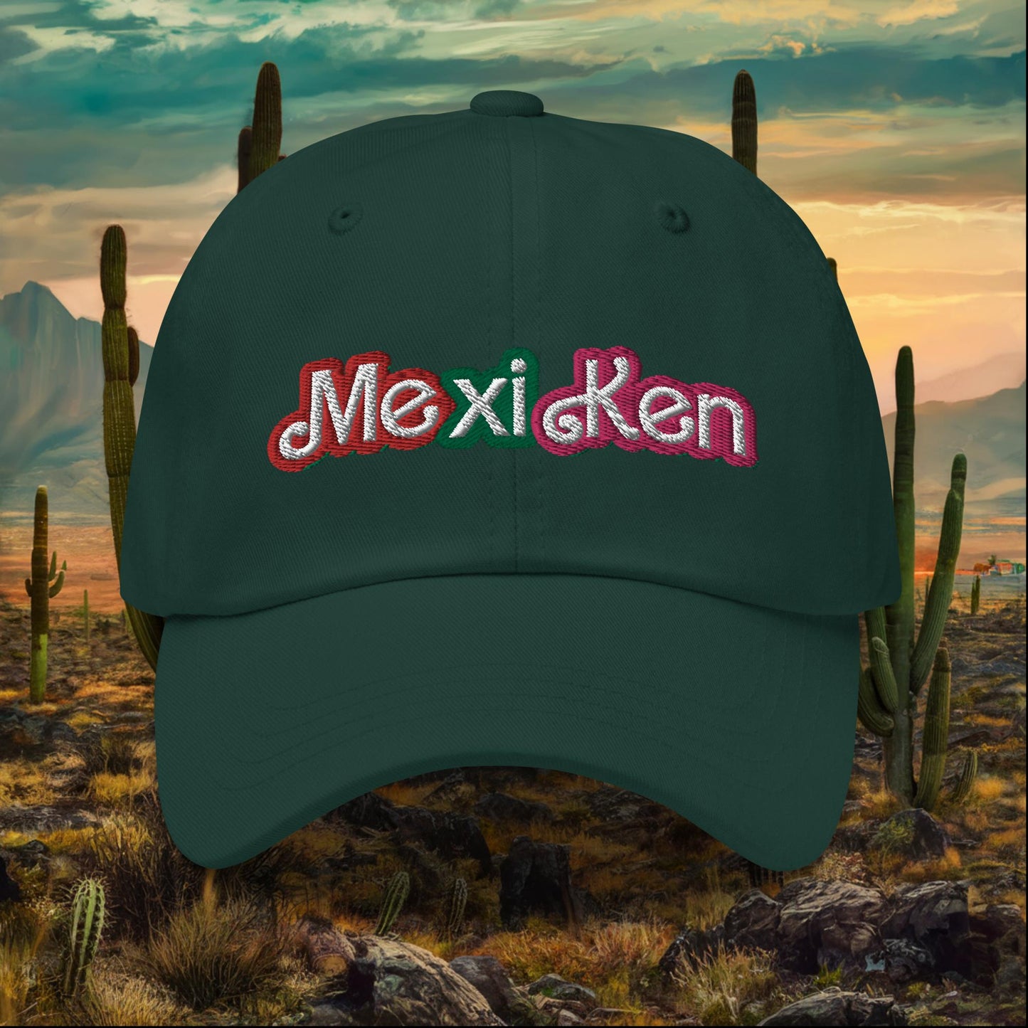 MexiKen Ken Barbie Mexico Mexican Mexicana Latino Latina Latinx Dad hat Spruce Hats Barbie Ken Mexico Movies Next Cult Brand