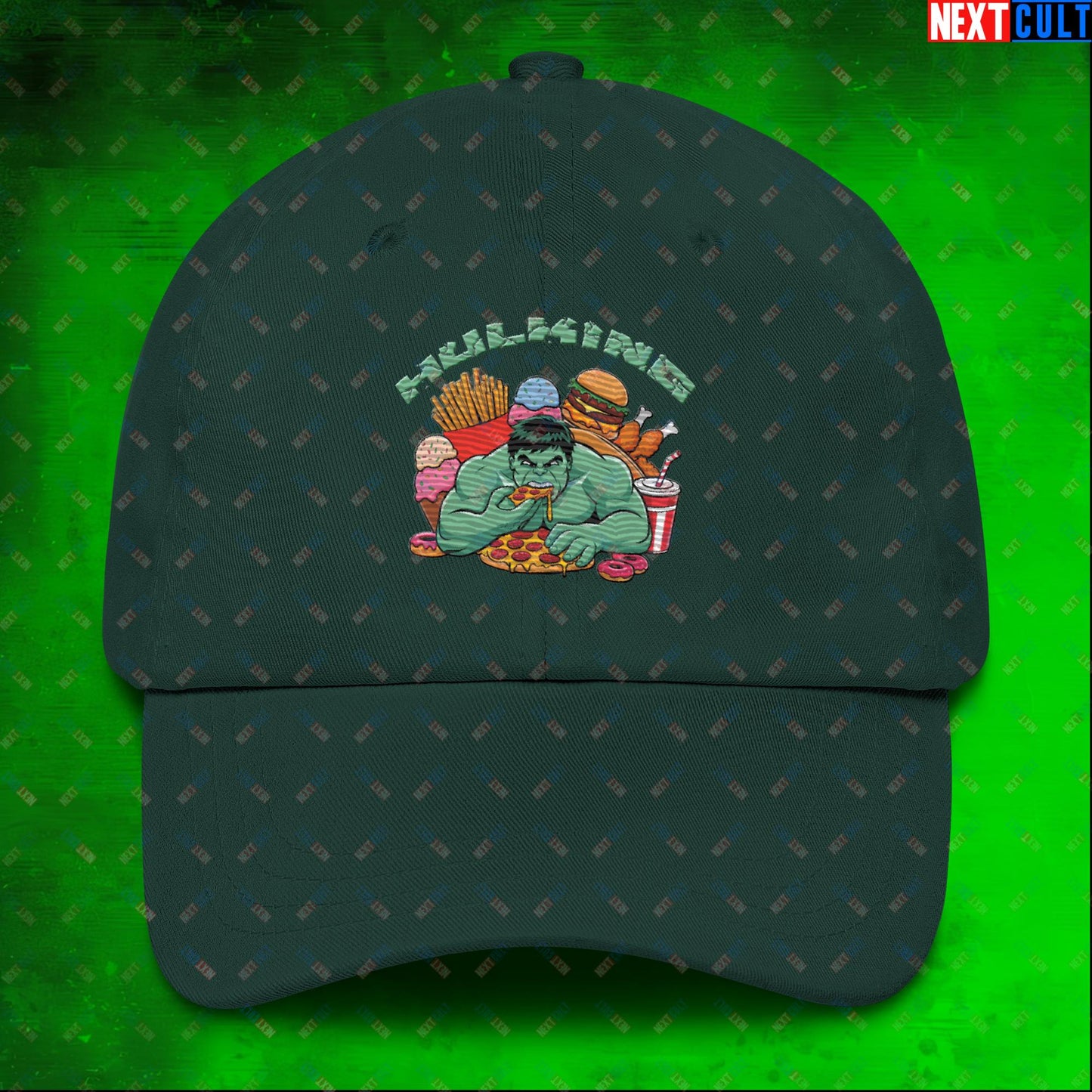 Hulking Bulking Funny Gym Meme Cartoon Dad hat Spruce Hats Bulking Fast Food Fitness Gym Hulk Movies Workout Next Cult Brand