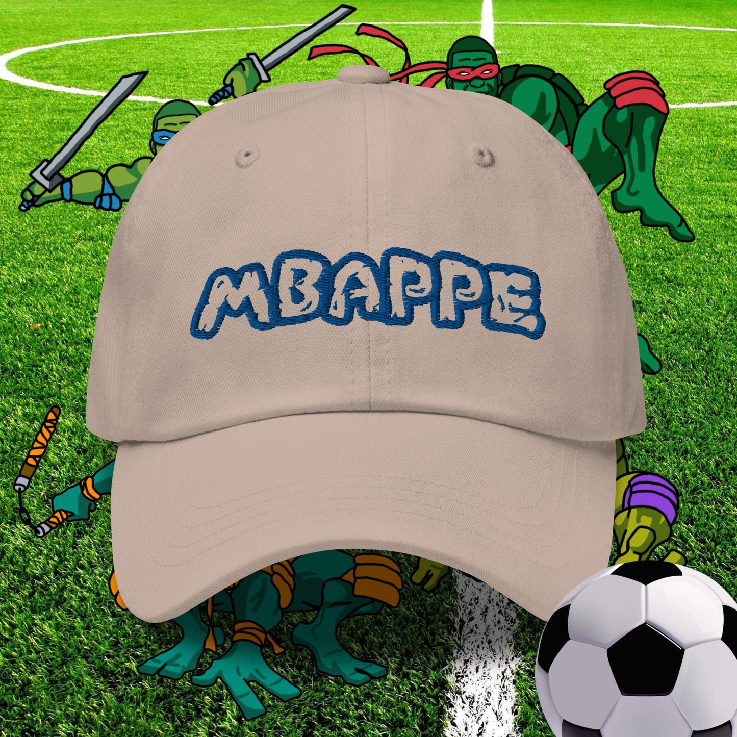 Kylian Mbappe Ninja Turtles Real Madrid Soccer Football Dad hat Stone Hats Football Kylian Mbappe PSG Real Madrid Next Cult Brand