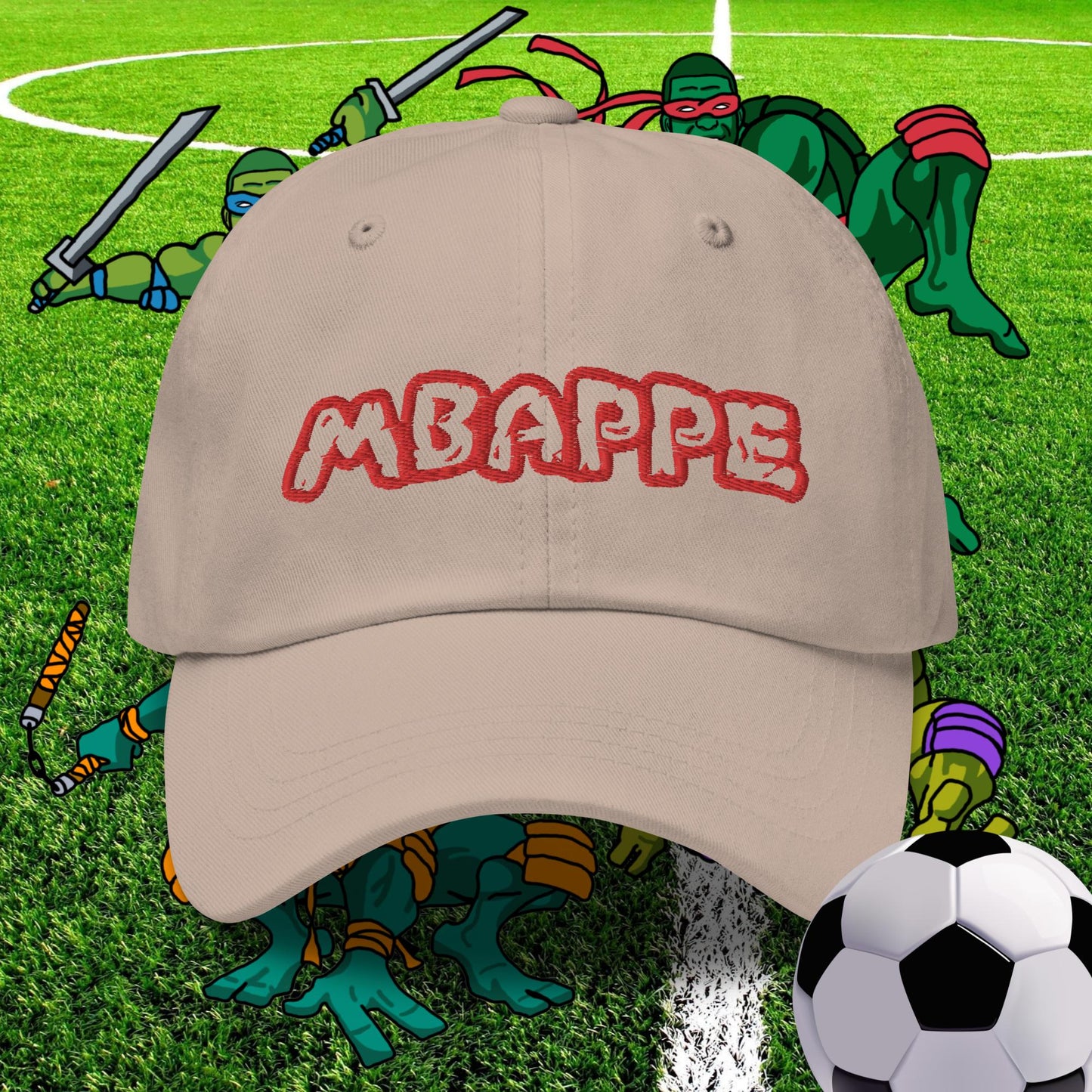 Kylian Mbappe Ninja Turtles Real Madrid Soccer Football Dad hat Stone Hats Football Kylian Mbappe PSG Real Madrid Next Cult Brand
