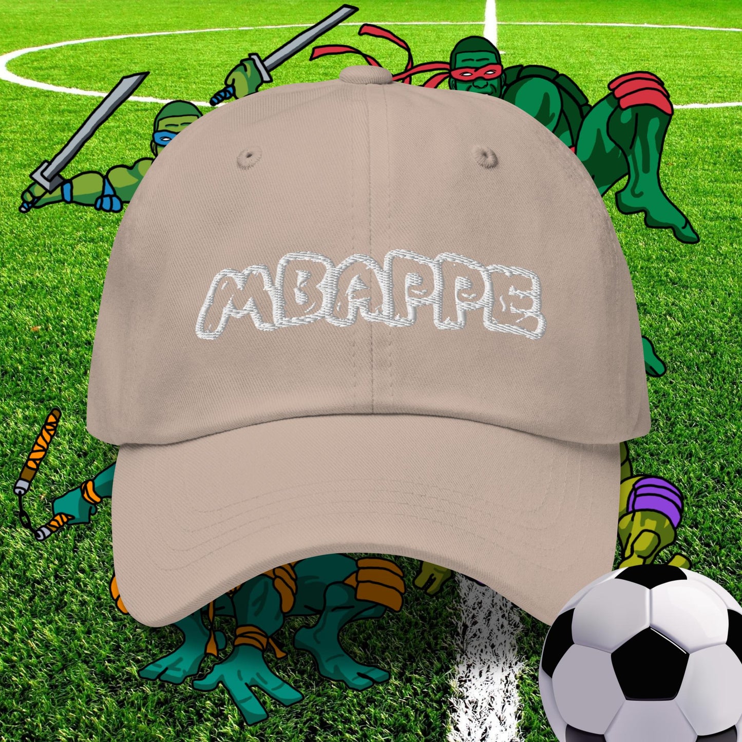 Kylian Mbappe Ninja Turtles Real Madrid Soccer Football Dad hat Stone Hats Football Kylian Mbappe PSG Real Madrid Next Cult Brand