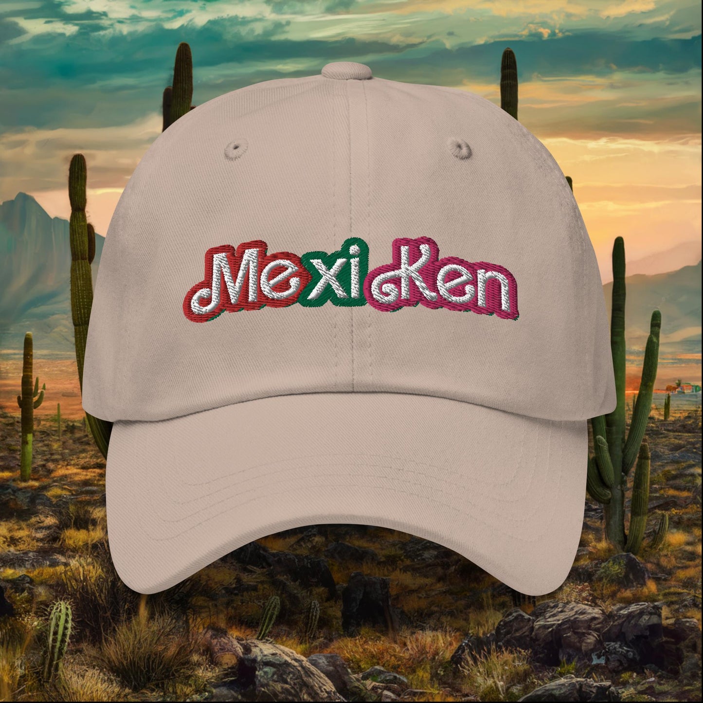 MexiKen Ken Barbie Mexico Mexican Mexicana Latino Latina Latinx Dad hat Stone Hats Barbie Ken Mexico Movies Next Cult Brand