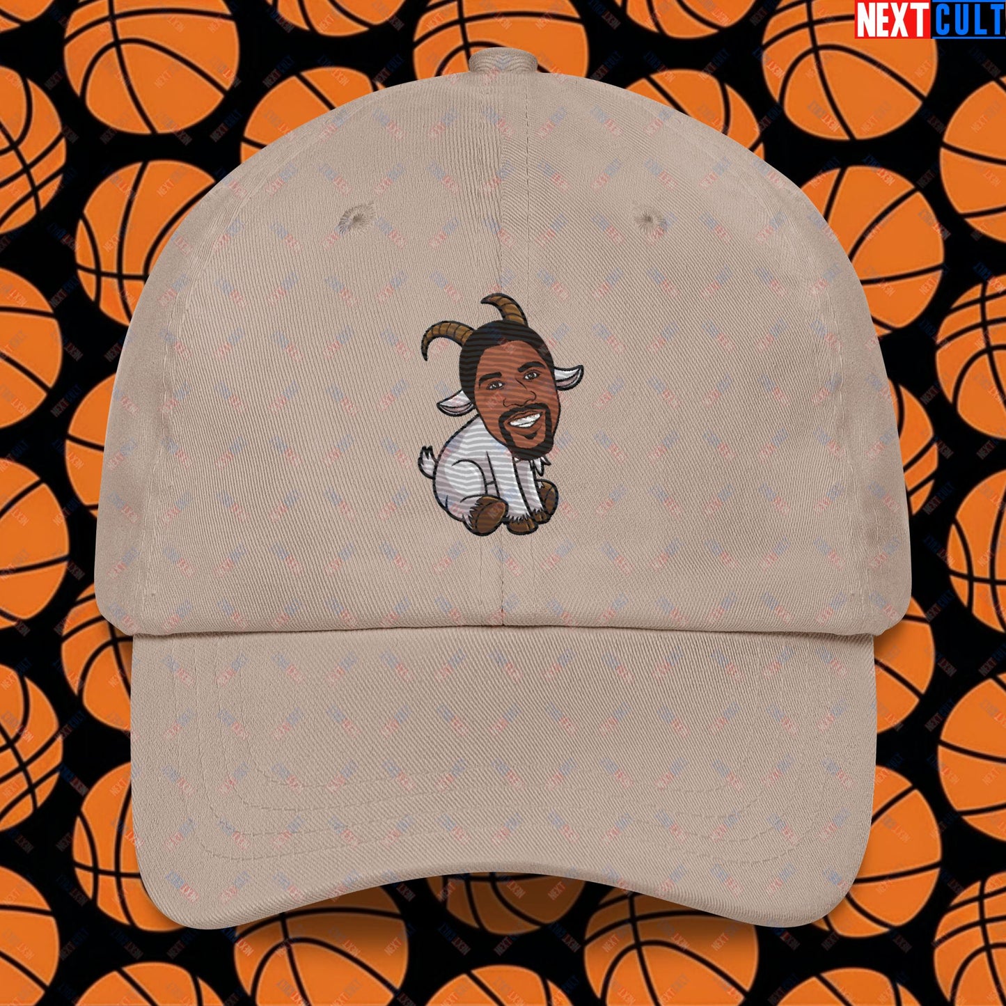 Magic Johnson G.O.A.T. Dad Hat - Funny Basketball Meme Cap - Greatest of All Time Baseball Hat for Basketball Fans - Perfect Gift for Magic Johnson Fans Dad hat Stone Hats Basketball G.O.A.T. Los Angeles Lakers Magic Johnson NBA Next Cult Brand