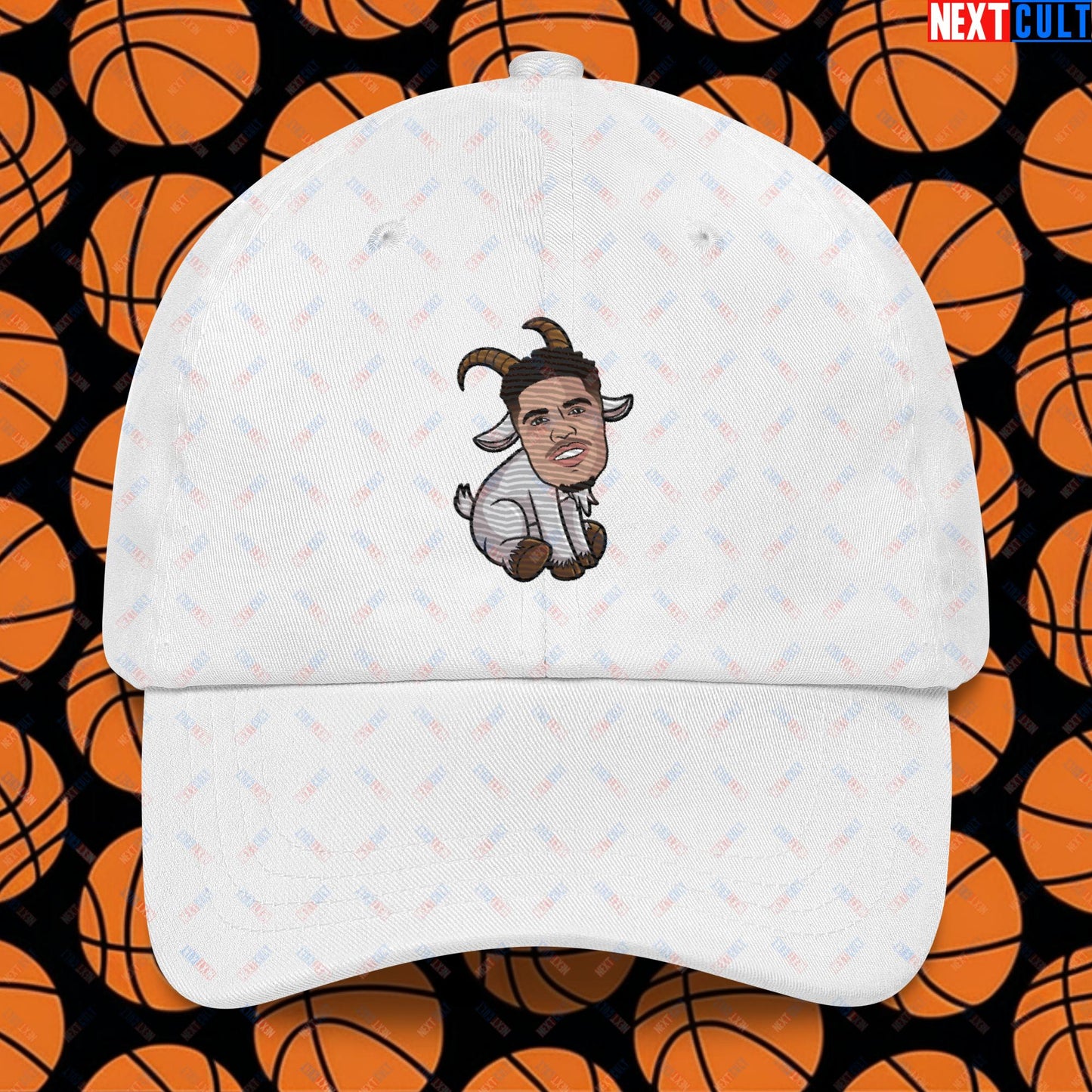 LaMelo Ball G.O.A.T. Dad Hat - Funny Basketball Meme Cap - Greatest of All Time Baseball Hat for Basketball Fans - Perfect Gift for LaMelo Ball Fans Dad hat White Hats Basketball Charlotte Hornets G.O.A.T. LaMelo Ball NBA Next Cult Brand