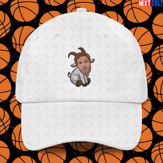 Dirk Nowitzki G.O.A.T. Dad Hat - Funny Basketball Meme Cap - Greatest of All Time Baseball Hat for Basketball Fans - Perfect Gift for Dirk Nowitzki Fans Dad hat White Hats Basketball Dallas Mavericks Dirk Nowitzki G.O.A.T. NBA Next Cult Brand