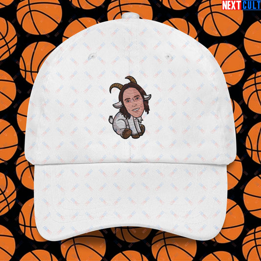 Steve Nash G.O.A.T. Dad Hat - Funny Basketball Meme Cap - Greatest of All Time Baseball Hat for Basketball Fans - Perfect Gift for Steve Nash Fans Dad hat White Hats Basketball Dallas Mavericks G.O.A.T. NBA Phoenix Suns Steve Nash Next Cult Brand