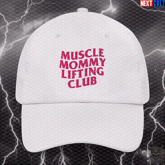 Muscle Mommy Lifting Club Cap for Gym Girls, Lifters, Workout & Fitness White Next Cult Brand