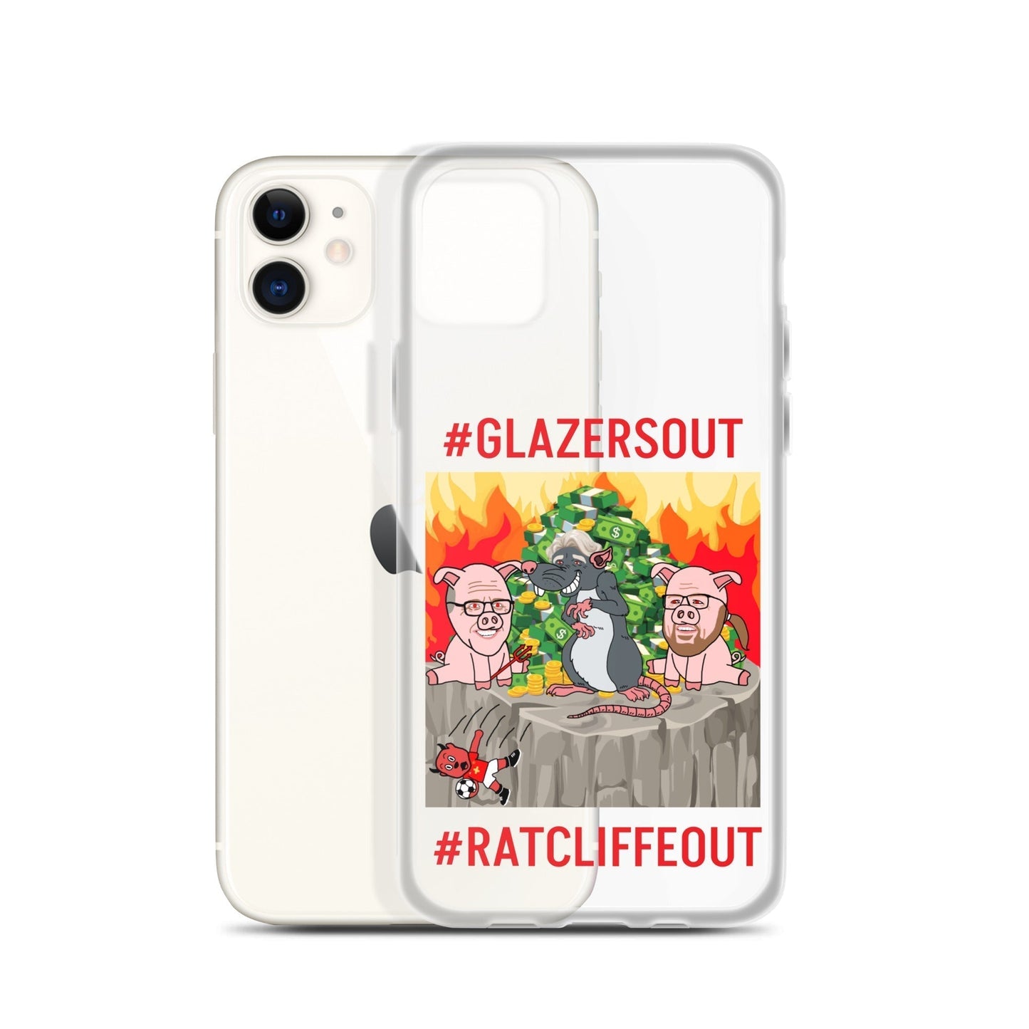 Manchester United Ratcliffe Out, Glazers Out Clear Case for iPhone® Mobile Phone Cases Football GlazersOut Manchester United RatcliffeOut Next Cult Brand