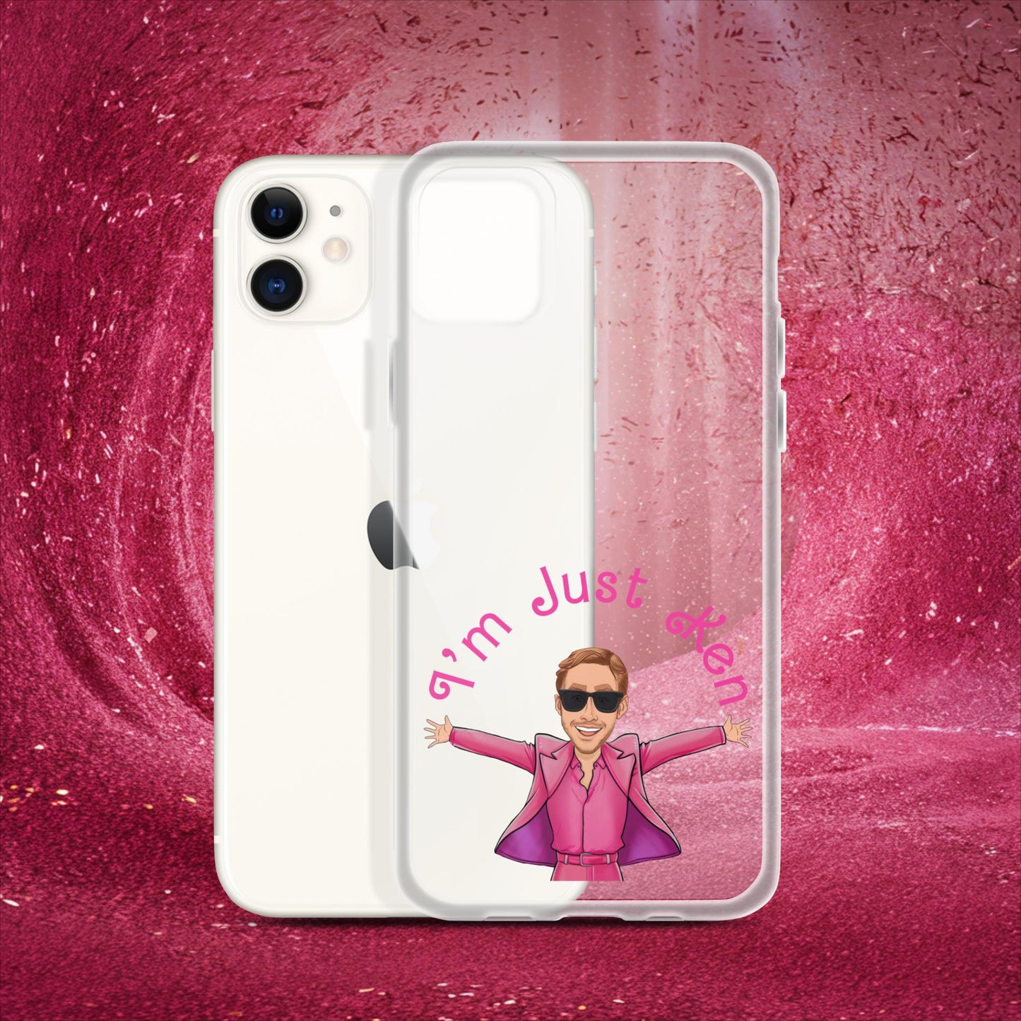 Ken Barbie Ryan Gosling I'm Just Ken Clear Case for iPhone iPhone 11 Mobile Phone Cases Barbie Celebrities Ken Movies Ryan Gosling Next Cult Brand