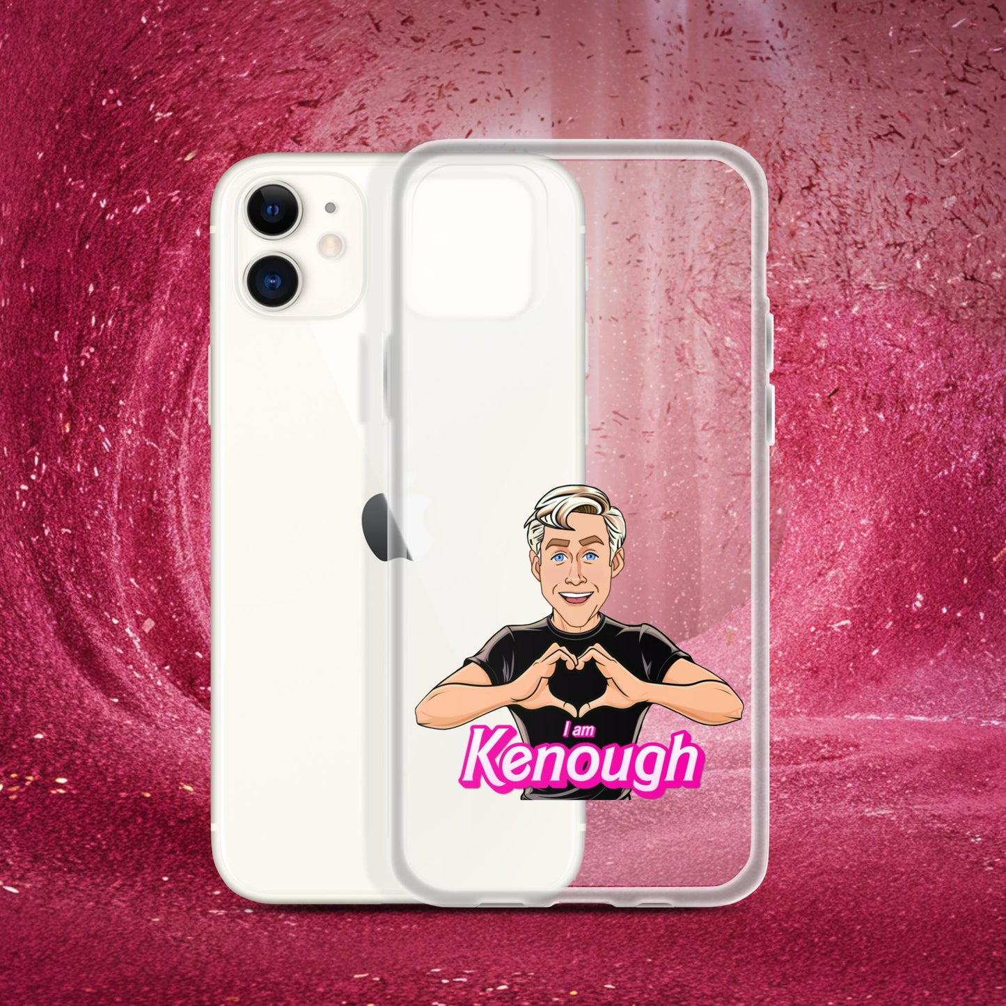 I am Kenough Ryan Gosling Ken Barbie Movie Clear Case for iPhone iPhone 11 Mobile Phone Cases Barbie Celebrities Ken Movies Ryan Gosling Next Cult Brand