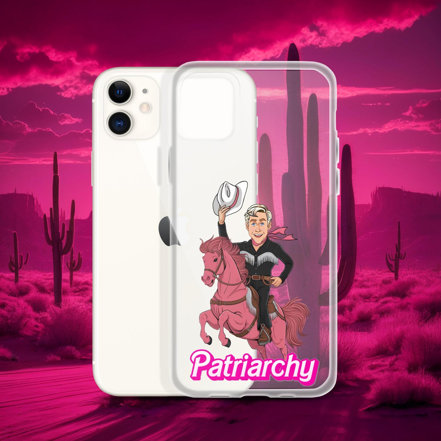 Ken Barbie Movie When I found out the patriarchy wasn't just about horses, I lost interest Clear Case for iPhone iPhone 11 Mobile Phone Cases Barbie Celebrities Ken Movies Ryan Gosling Next Cult Brand