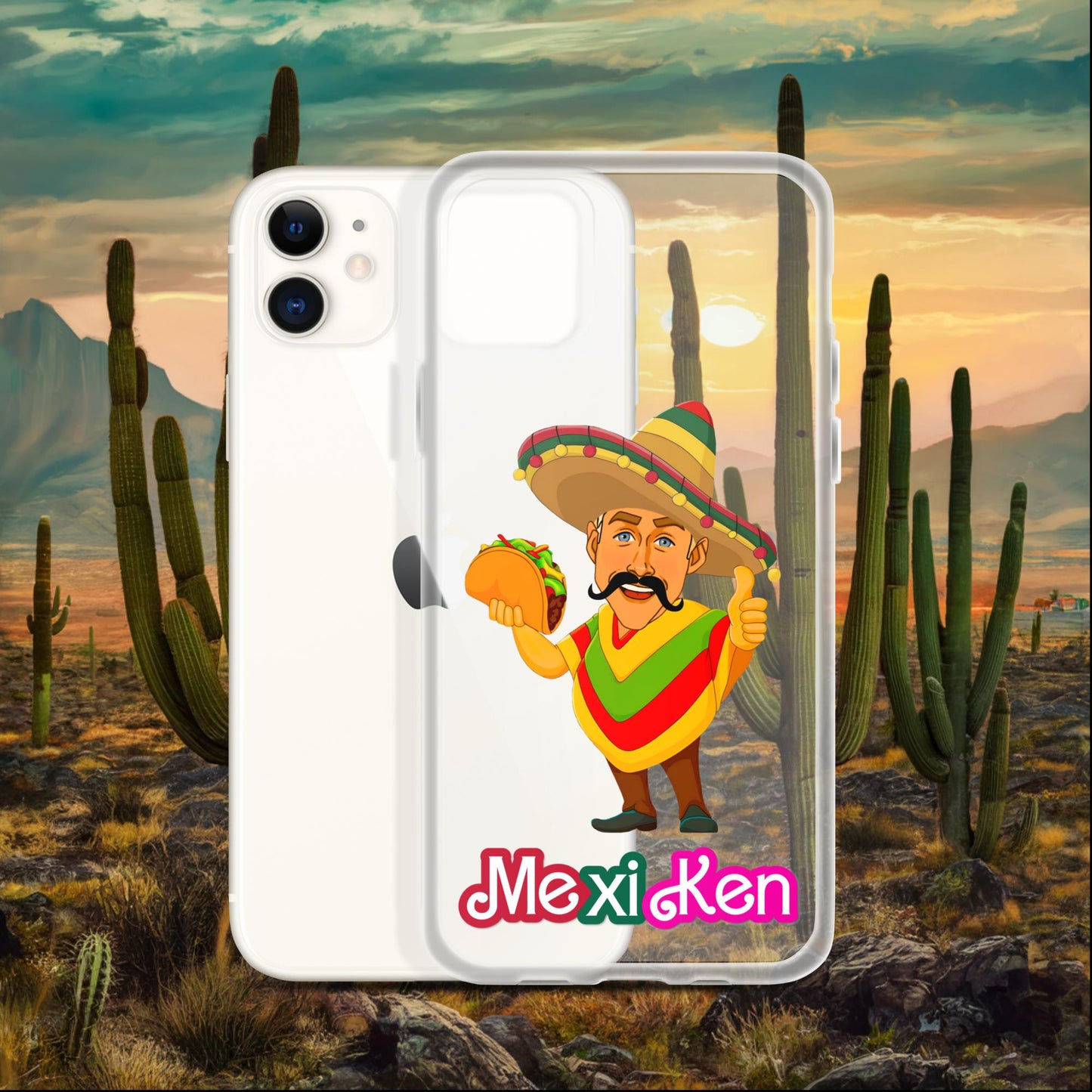 MexiKen Ken Barbie Movie Ryan Gosling Mexican Clear Case for iPhone iPhone 11 Mobile Phone Cases Barbie Celebrities Ken Mexico Movies Ryan Gosling Next Cult Brand