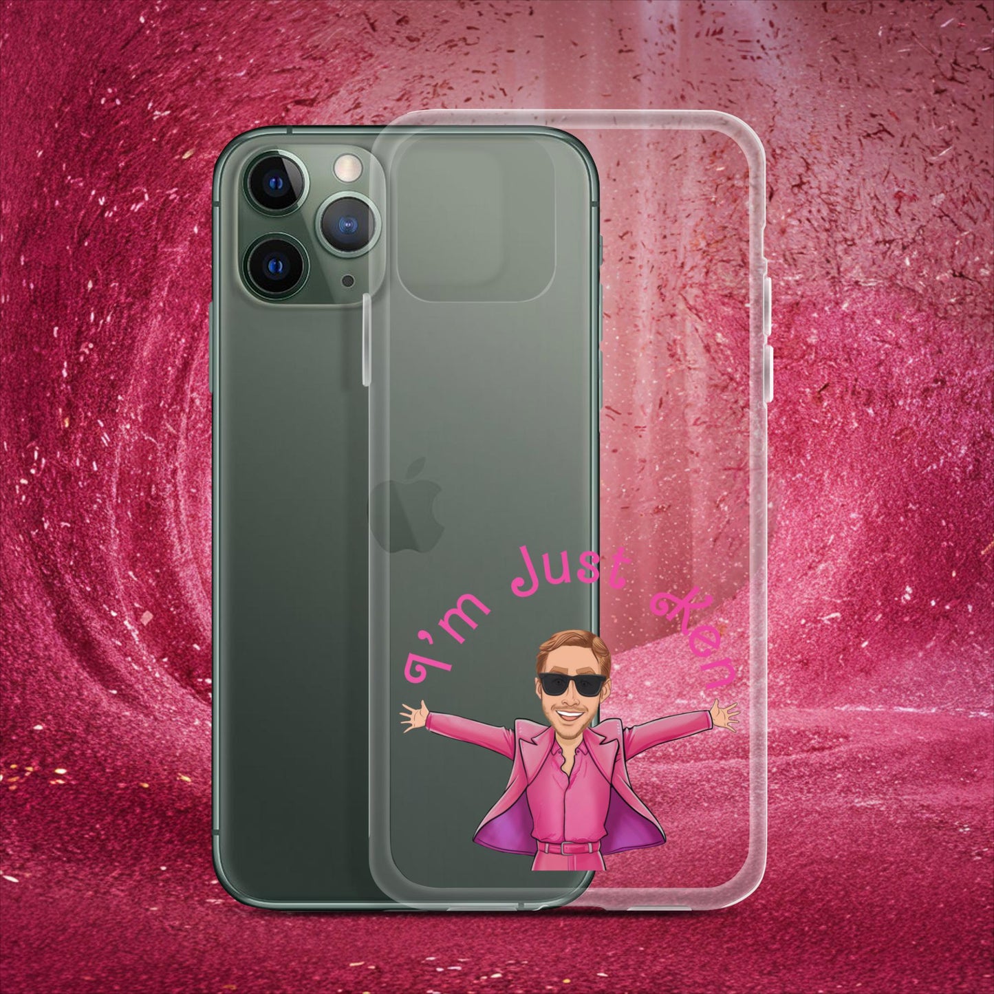 Ken Barbie Ryan Gosling I'm Just Ken Clear Case for iPhone iPhone 11 Pro Mobile Phone Cases Barbie Celebrities Ken Movies Ryan Gosling Next Cult Brand