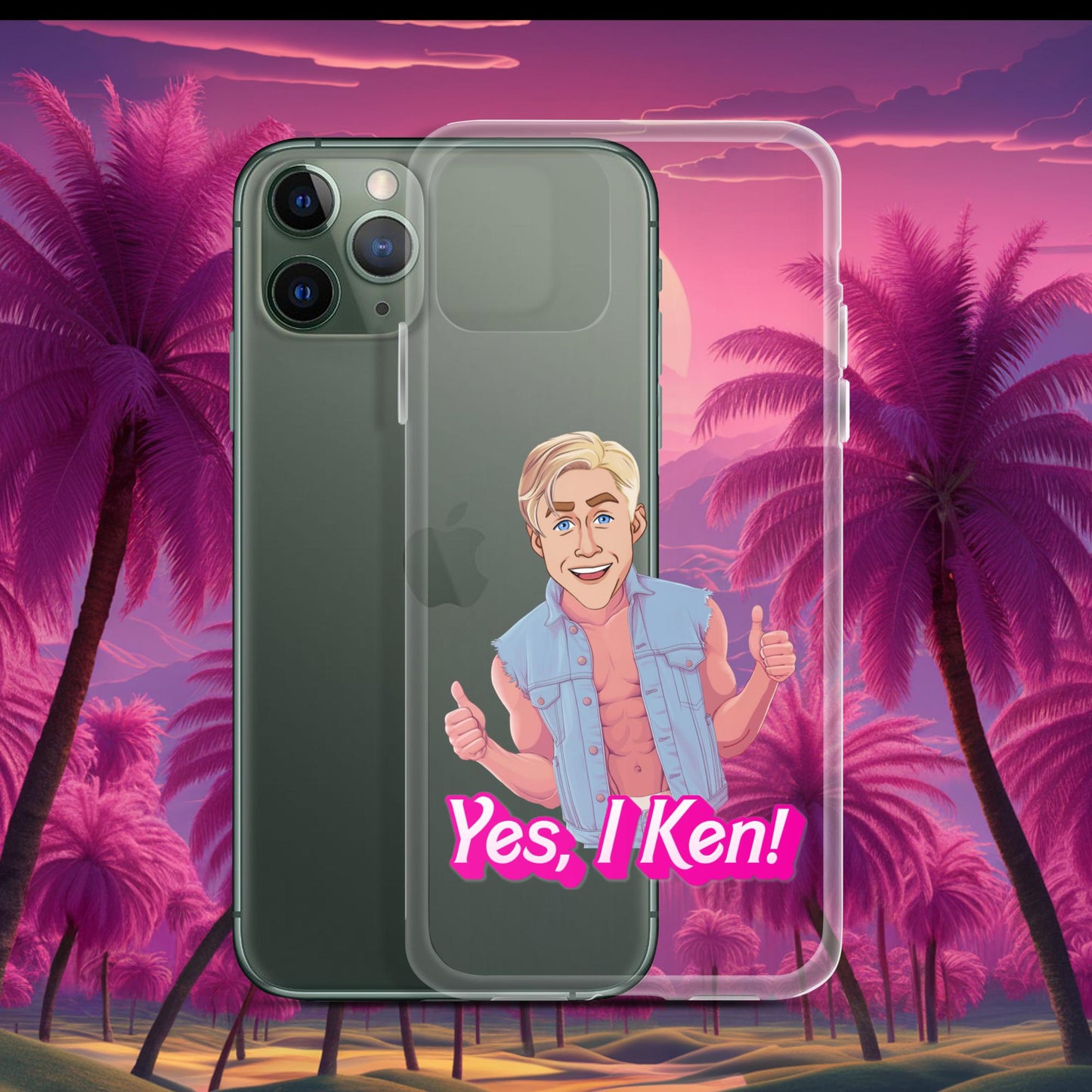 Yes I Ken Yes I can Ryan Gosling Ken Barbie Movie Clear Case for iPhone iPhone 11 Pro Mobile Phone Cases Barbie Celebrities Ken Movies Ryan Gosling Next Cult Brand