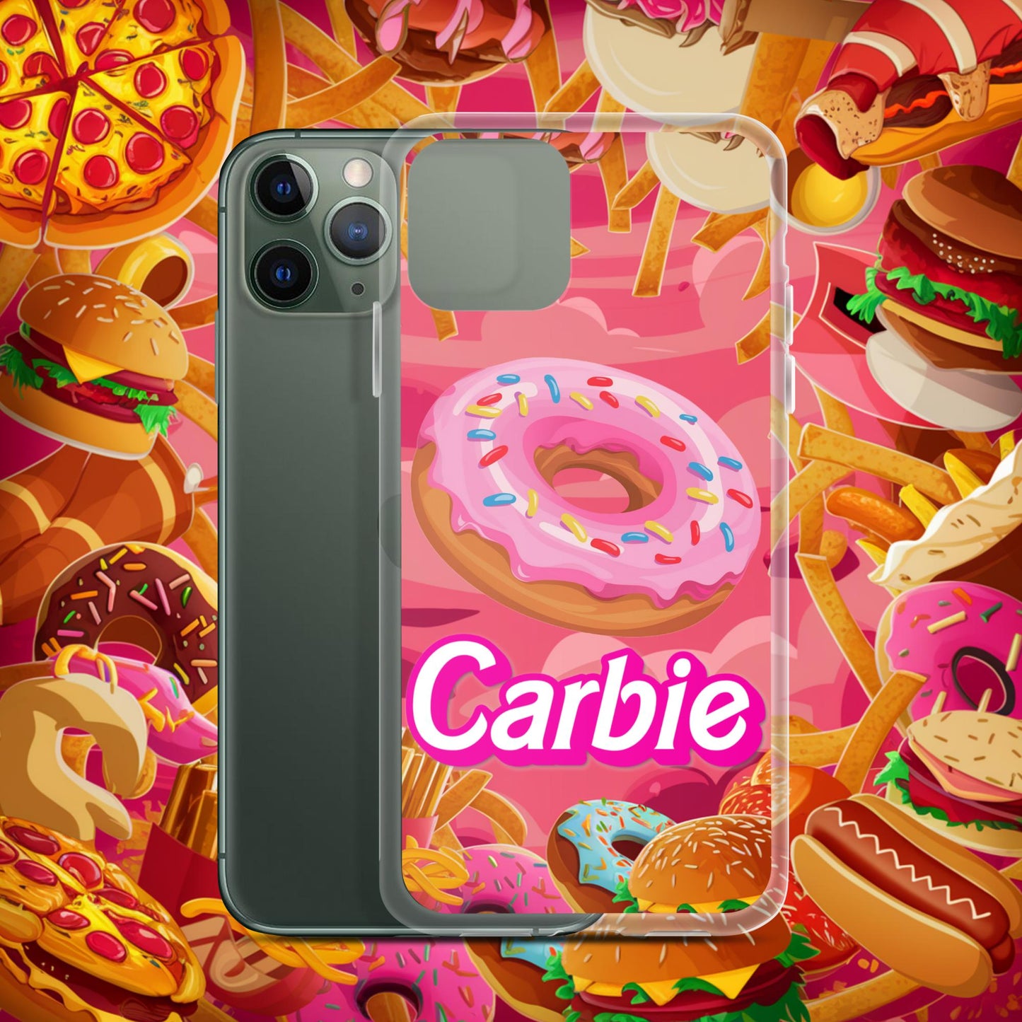 Carbie Barbie I Love Carbs I Love Donuts Clear Case for iPhone iPhone 11 Pro Mobile Phone Cases Barbie Carbie Donuts Fast Food Ken Movies Next Cult Brand
