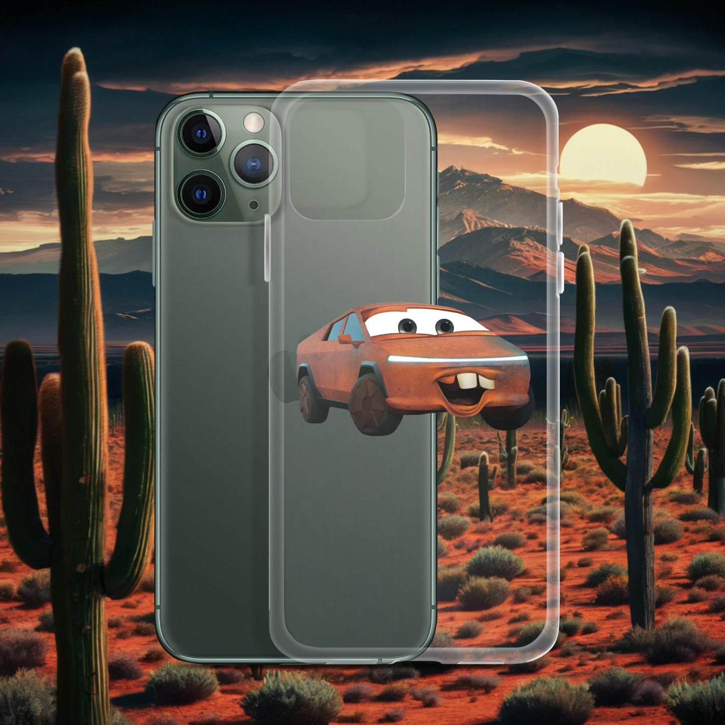 Rusty Tesla Cybertruck Elon Musk Cars Movie Tow Mater Clear Case for iPhone iPhone 11 Pro Mobile Phone Cases Cars Movie Celebrities Cybertruck Elon Musk Movies Tesla Next Cult Brand