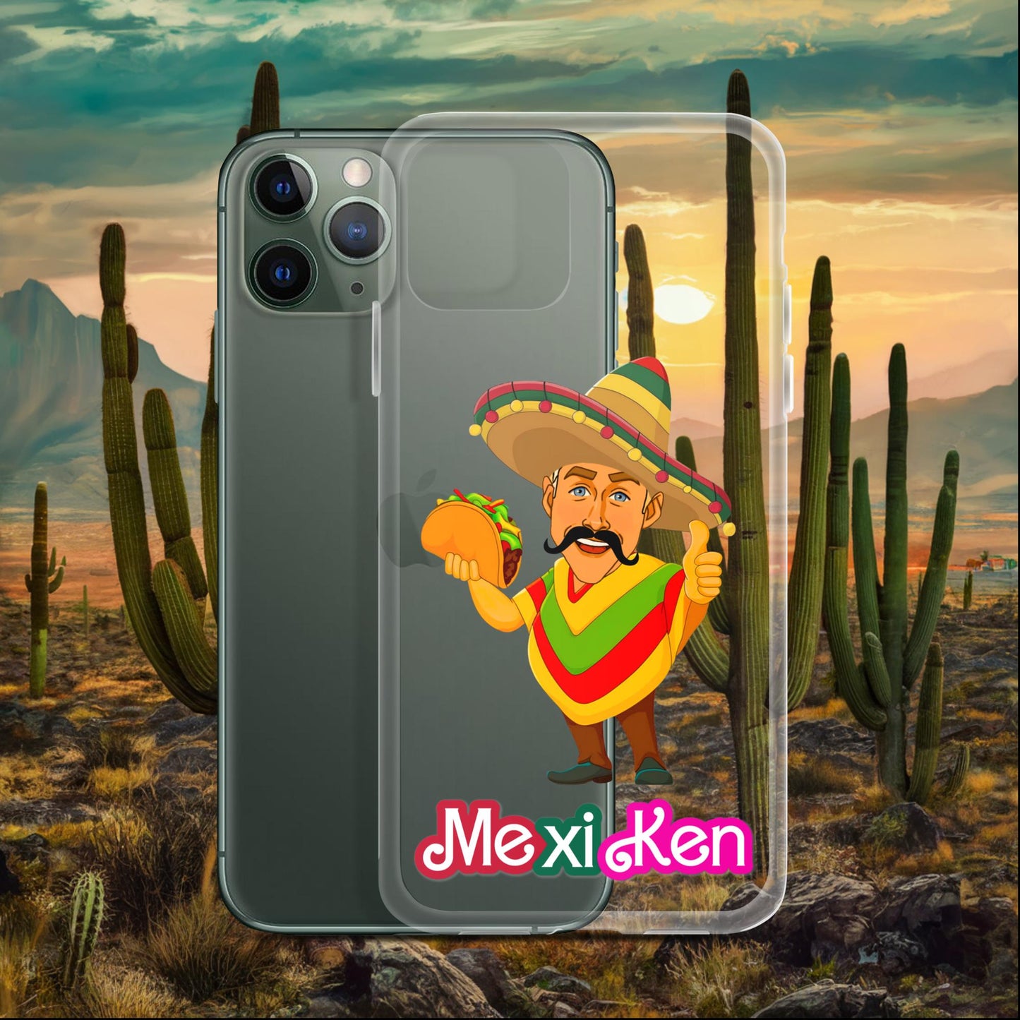 MexiKen Ken Barbie Movie Ryan Gosling Mexican Clear Case for iPhone iPhone 11 Pro Mobile Phone Cases Barbie Celebrities Ken Mexico Movies Ryan Gosling Next Cult Brand