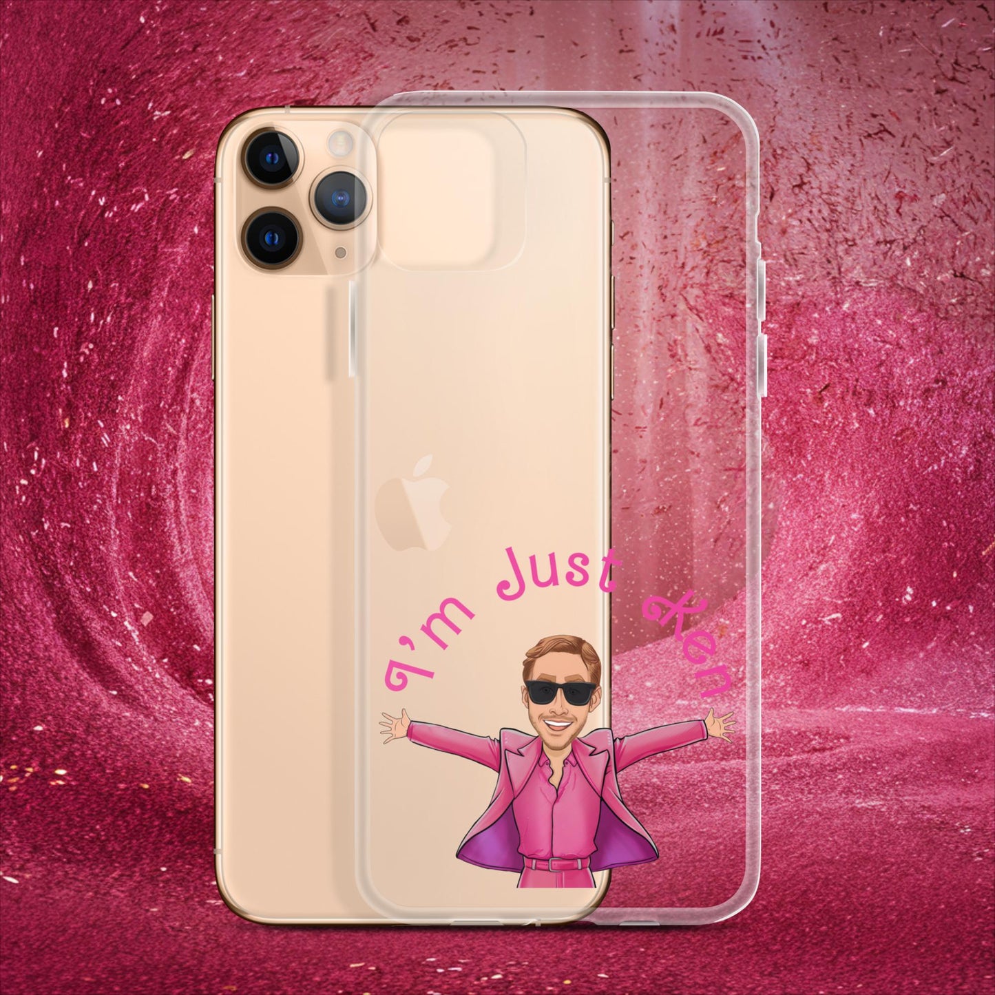 Ken Barbie Ryan Gosling I'm Just Ken Clear Case for iPhone iPhone 11 Pro Max Mobile Phone Cases Barbie Celebrities Ken Movies Ryan Gosling Next Cult Brand