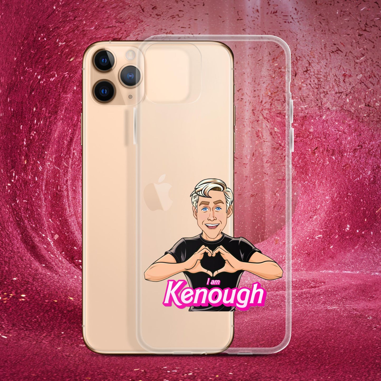 I am Kenough Ryan Gosling Ken Barbie Movie Clear Case for iPhone iPhone 11 Pro Max Mobile Phone Cases Barbie Celebrities Ken Movies Ryan Gosling Next Cult Brand
