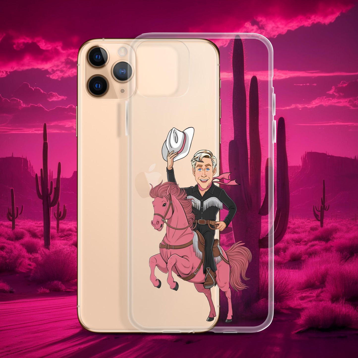Ryan Gosling Ken Cowboy Horse Barbie Movie Clear Case for iPhone iPhone 11 Pro Max Mobile Phone Cases Barbie Celebrities Ken Movies Ryan Gosling Next Cult Brand