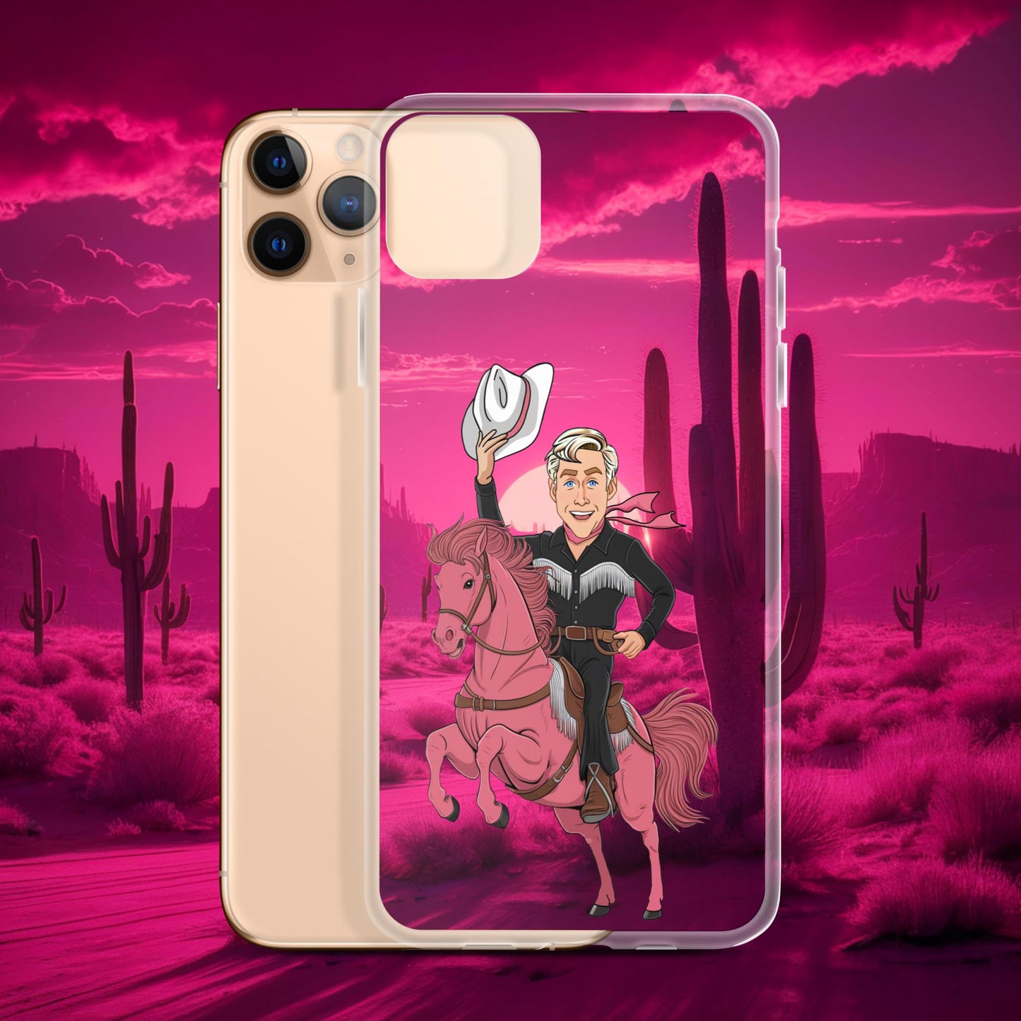Ryan Gosling Ken Cowboy Horse Barbie Movie Clear Case for iPhone iPhone 11 Pro Max Mobile Phone Cases Barbie Celebrities Ken Movies Ryan Gosling Next Cult Brand
