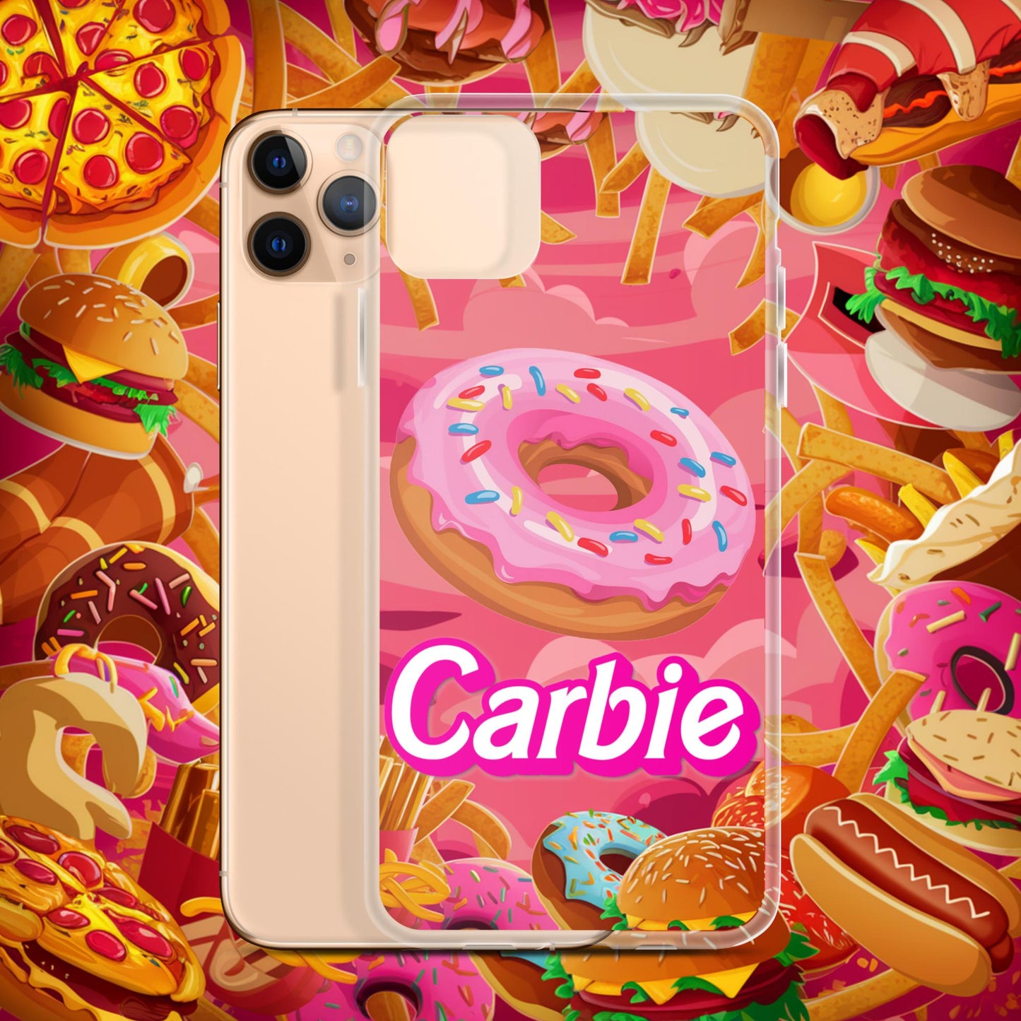 Carbie Barbie I Love Carbs I Love Donuts Clear Case for iPhone iPhone 11 Pro Max Mobile Phone Cases Barbie Carbie Donuts Fast Food Ken Movies Next Cult Brand