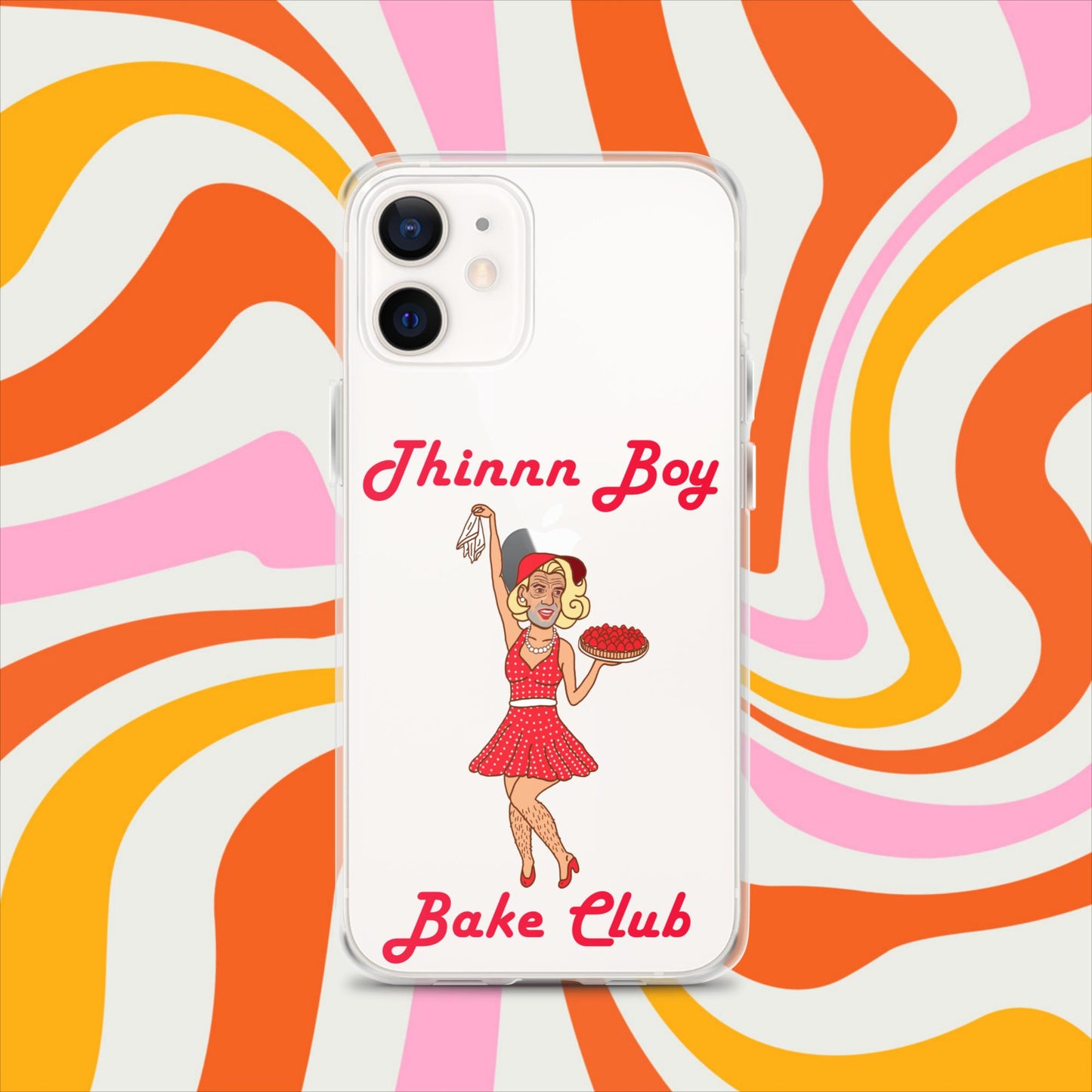 Thinnn Boy Bake Club The Fighter and The Kid TFATK Podcast Comedy 60s retro housewife Bryan Callen Clear Case for iPhone iPhone 12 Mobile Phone Cases Bryan Callen Podcasts Stand-up Comedy The Fighter and The Kid (TFATK) Thinnn Boy Bake Club Next Cult Brand