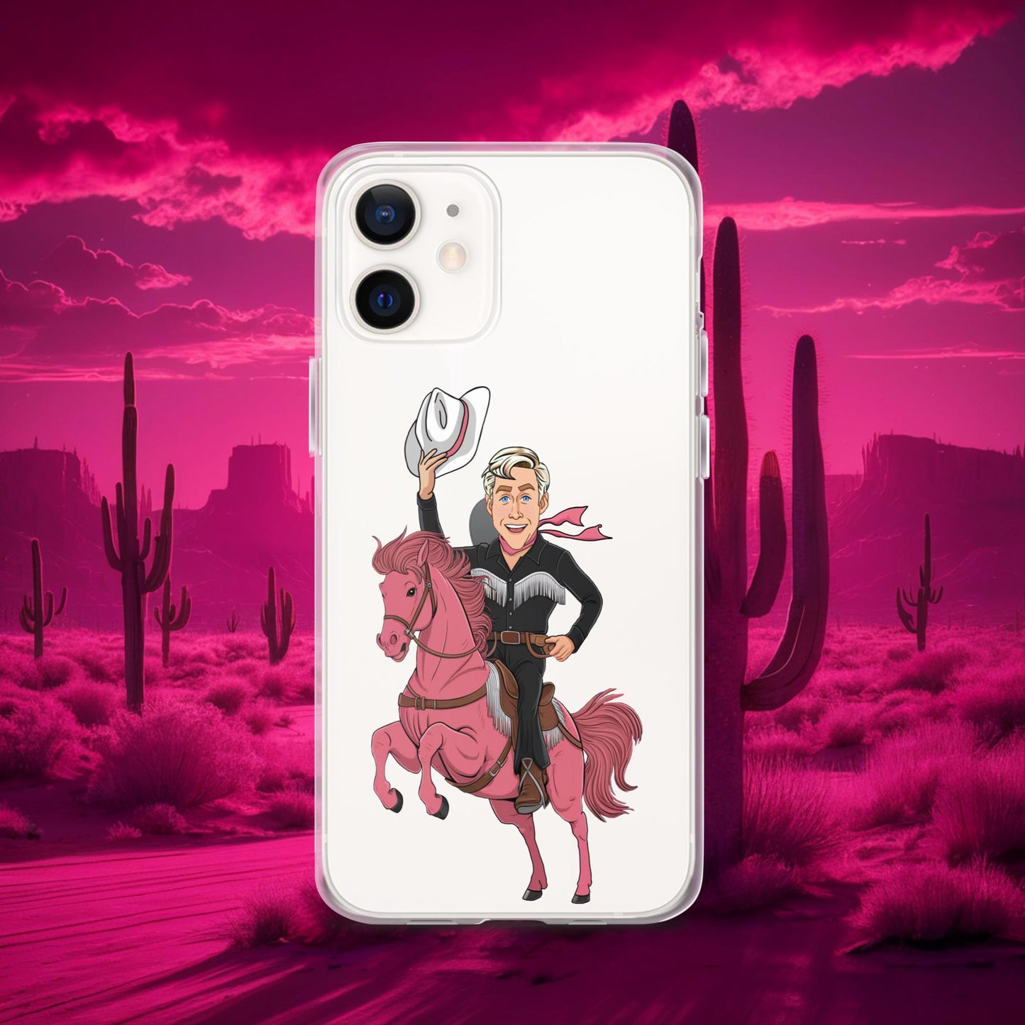 Ryan Gosling Ken Cowboy Horse Barbie Movie Clear Case for iPhone iPhone 12 Mobile Phone Cases Barbie Celebrities Ken Movies Ryan Gosling Next Cult Brand