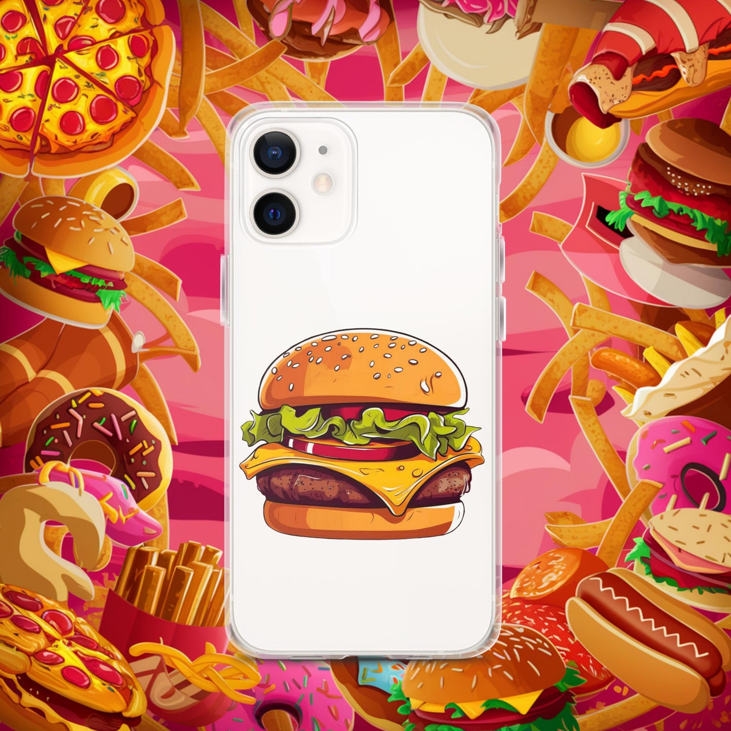 Cheeseburger I Love Burgers Clear Case for iPhone iPhone 12 Mobile Phone Cases Burgers Fast Food Next Cult Brand