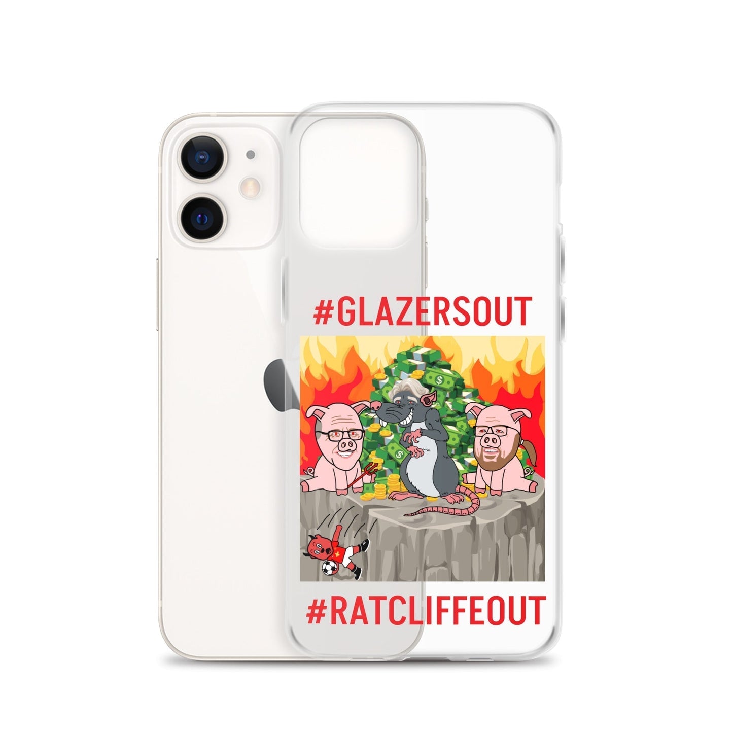 Manchester United Ratcliffe Out, Glazers Out Clear Case for iPhone® Mobile Phone Cases Football GlazersOut Manchester United RatcliffeOut Next Cult Brand