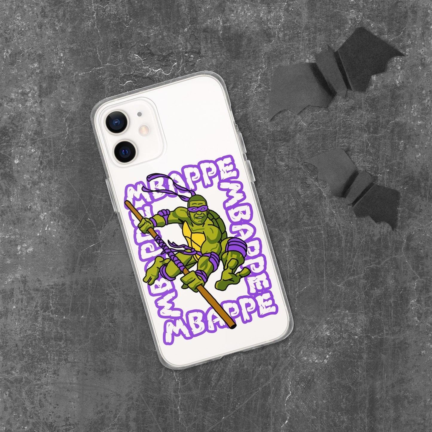Kylian Mbappe Purple Ninja Turtle Donatello Clear Case for iPhone® iPhone 12 Mobile Phone Cases Football Kylian Mbappe Ninja Turtles PSG Real Madrid Next Cult Brand