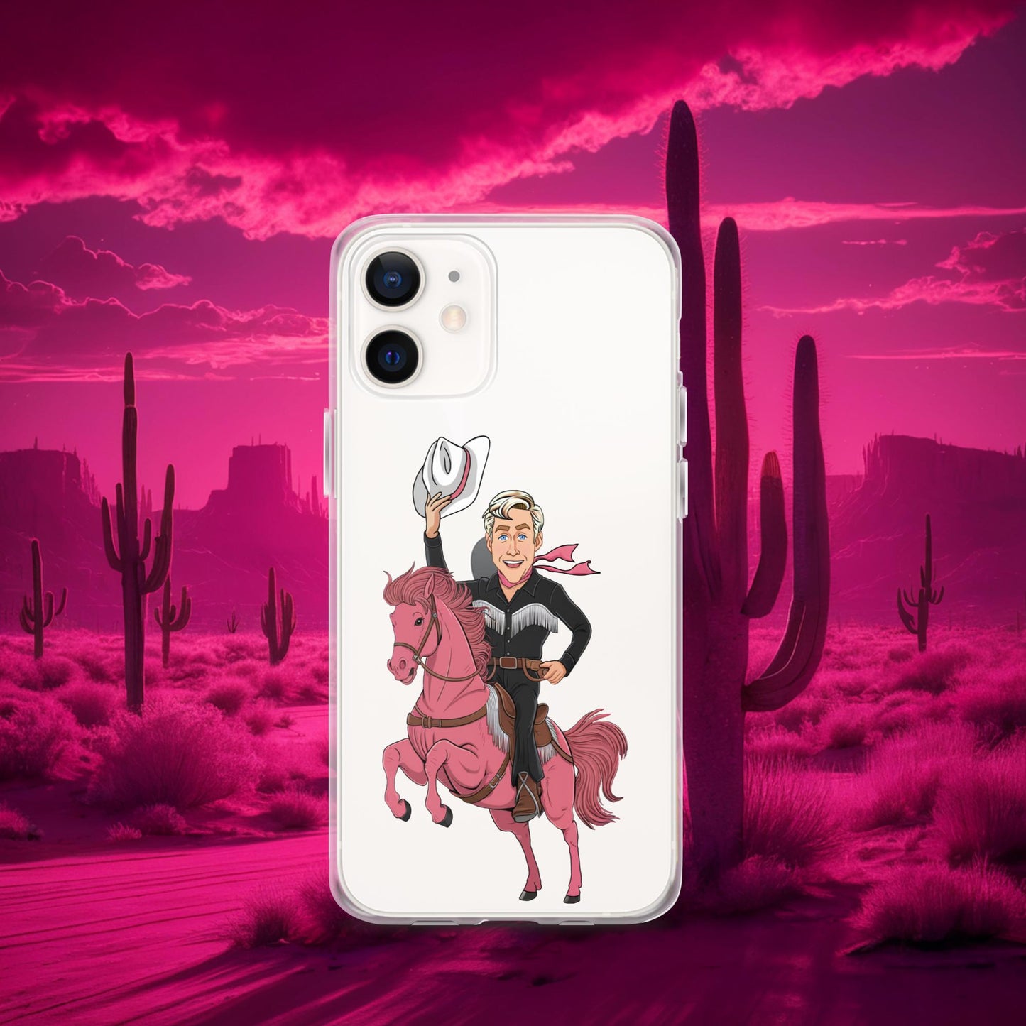 Ryan Gosling Ken Cowboy Horse Barbie Movie Clear Case for iPhone iPhone 12 mini Mobile Phone Cases Barbie Celebrities Ken Movies Ryan Gosling Next Cult Brand