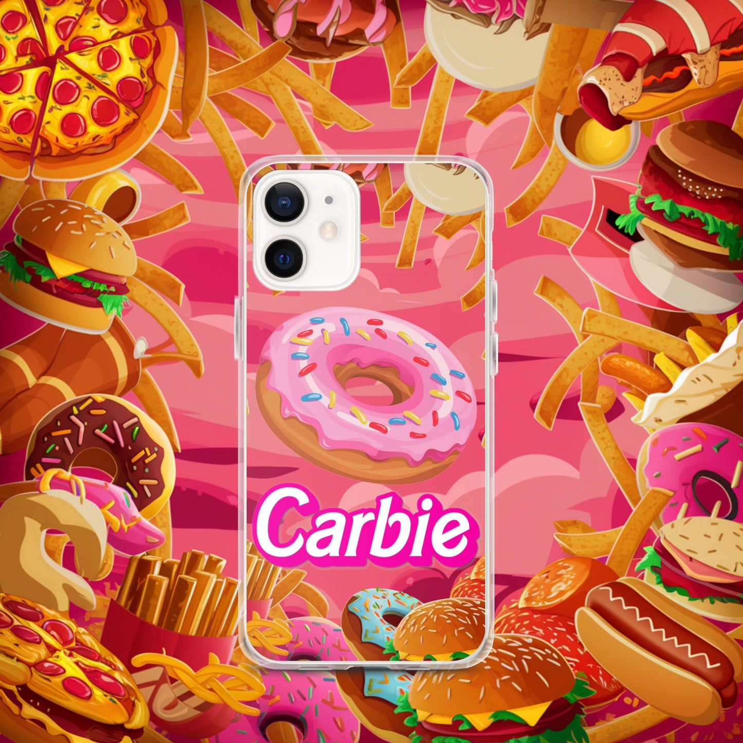 Carbie Barbie I Love Carbs I Love Donuts Clear Case for iPhone iPhone 12 mini Mobile Phone Cases Barbie Carbie Donuts Fast Food Ken Movies Next Cult Brand