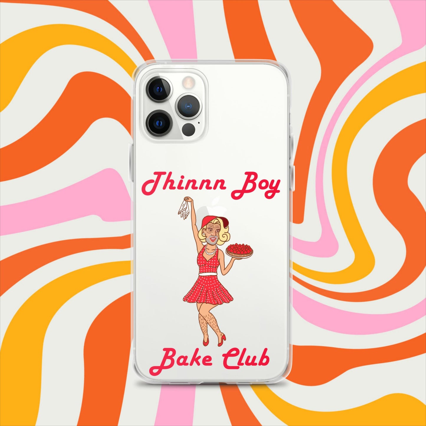 Thinnn Boy Bake Club The Fighter and The Kid TFATK Podcast Comedy 60s retro housewife Bryan Callen Clear Case for iPhone iPhone 12 Pro Mobile Phone Cases Bryan Callen Podcasts Stand-up Comedy The Fighter and The Kid (TFATK) Thinnn Boy Bake Club Next Cult Brand