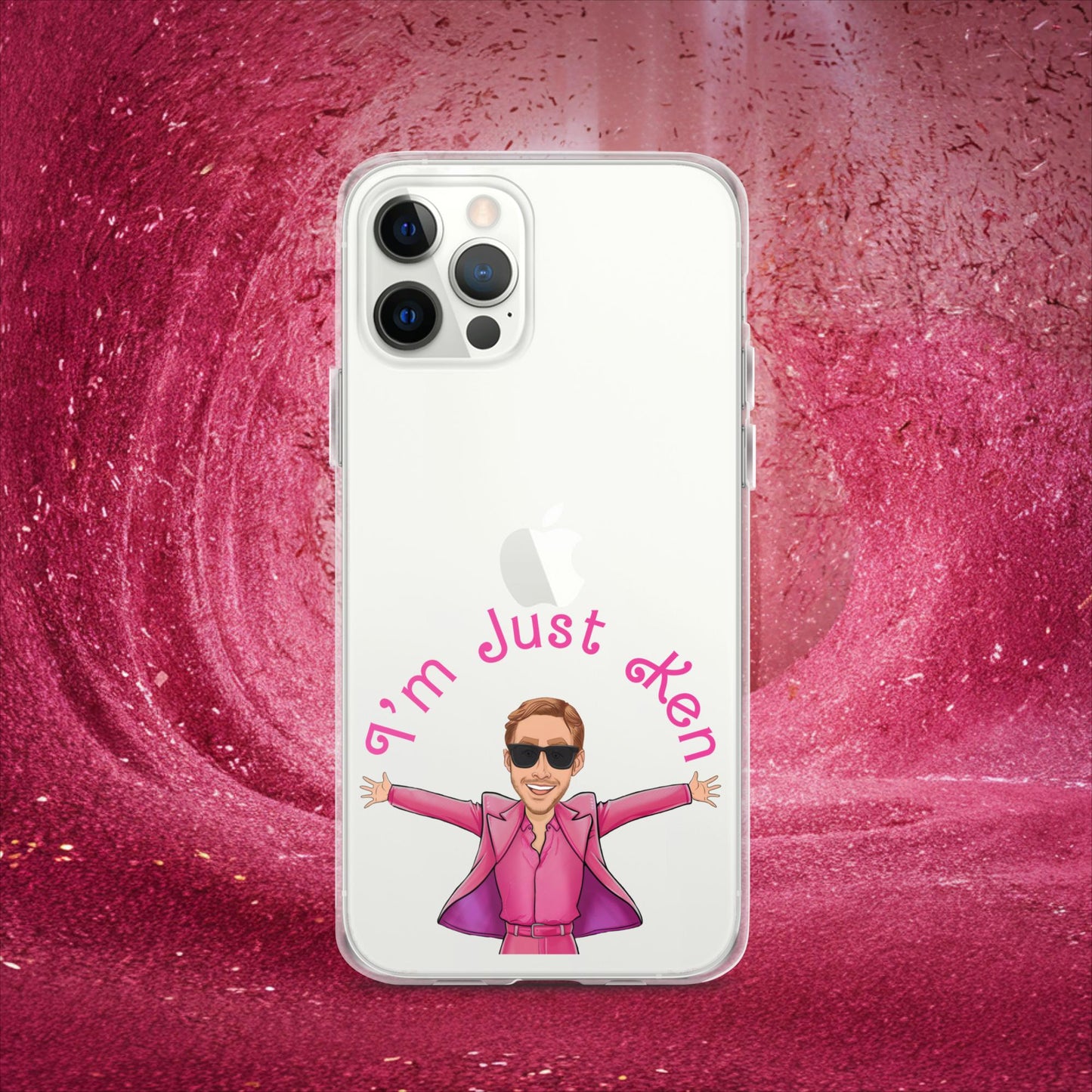 Ken Barbie Ryan Gosling I'm Just Ken Clear Case for iPhone iPhone 12 Pro Mobile Phone Cases Barbie Celebrities Ken Movies Ryan Gosling Next Cult Brand