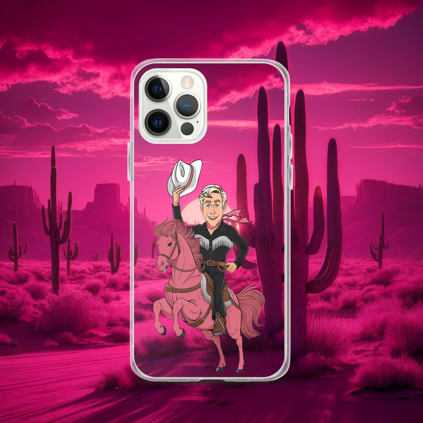 Ryan Gosling Ken Cowboy Horse Barbie Movie Clear Case for iPhone iPhone 12 Pro Mobile Phone Cases Barbie Celebrities Ken Movies Ryan Gosling Next Cult Brand