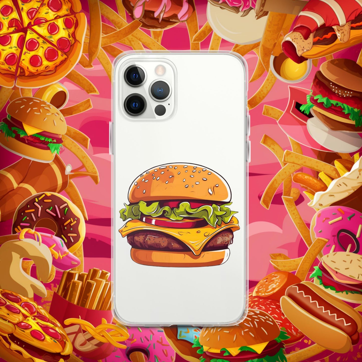 Cheeseburger I Love Burgers Clear Case for iPhone iPhone 12 Pro Mobile Phone Cases Burgers Fast Food Next Cult Brand