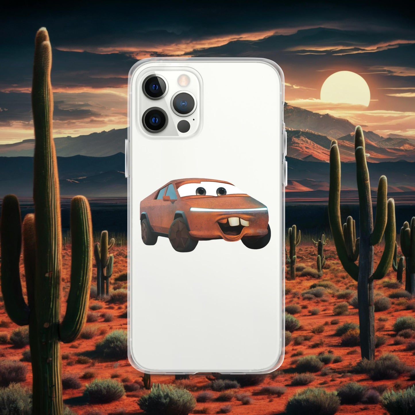 Rusty Tesla Cybertruck Elon Musk Cars Movie Tow Mater Clear Case for iPhone iPhone 12 Pro Mobile Phone Cases Cars Movie Celebrities Cybertruck Elon Musk Movies Tesla Next Cult Brand