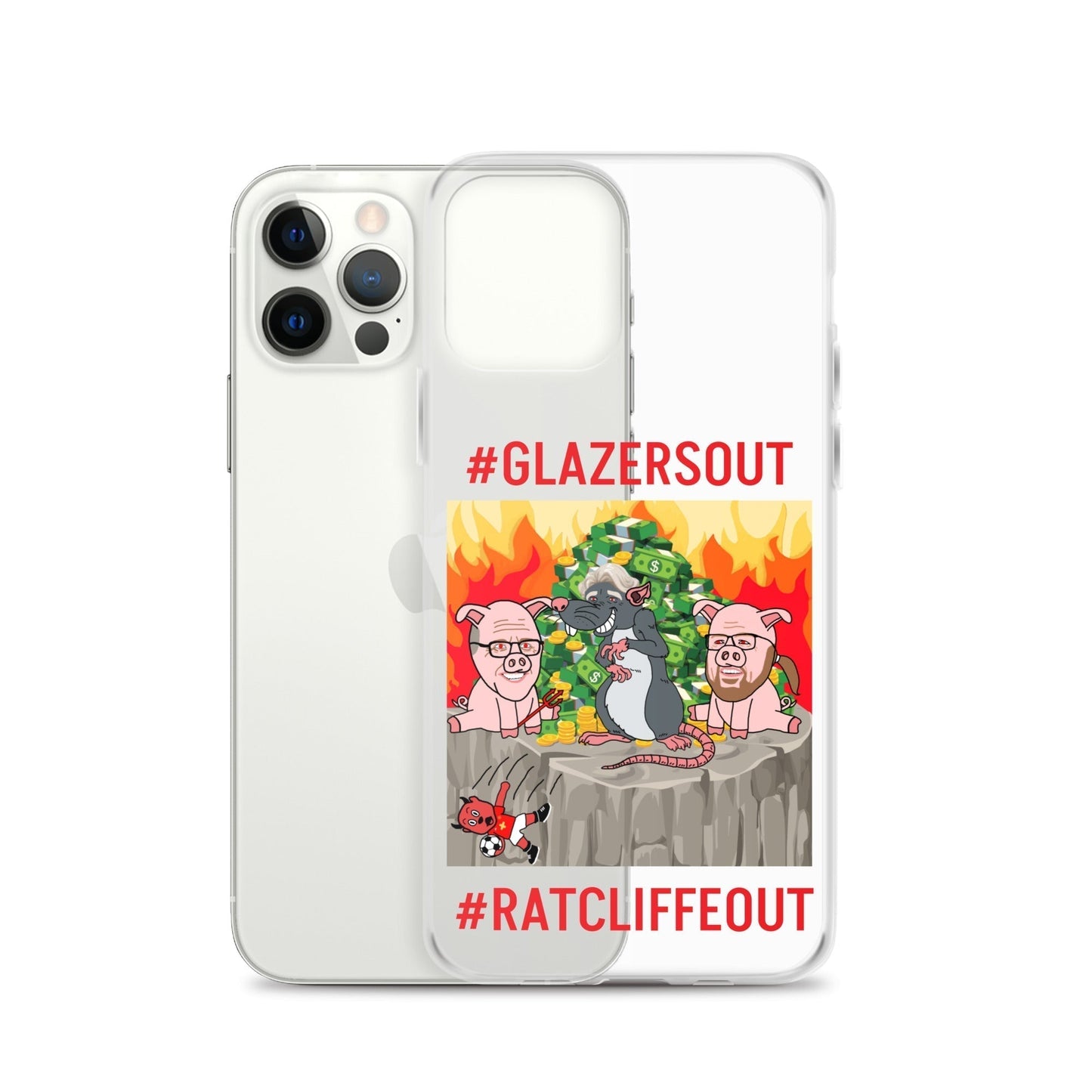 Manchester United Ratcliffe Out, Glazers Out Clear Case for iPhone® Mobile Phone Cases Football GlazersOut Manchester United RatcliffeOut Next Cult Brand