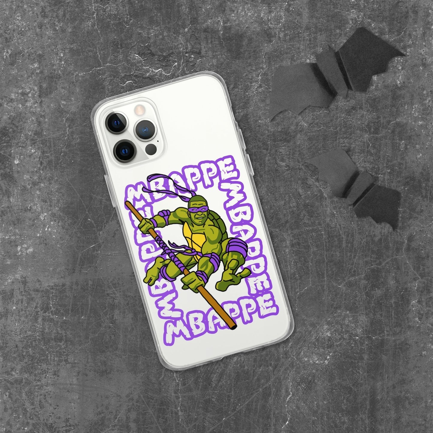 Kylian Mbappe Purple Ninja Turtle Donatello Clear Case for iPhone® iPhone 12 Pro Mobile Phone Cases Football Kylian Mbappe Ninja Turtles PSG Real Madrid Next Cult Brand