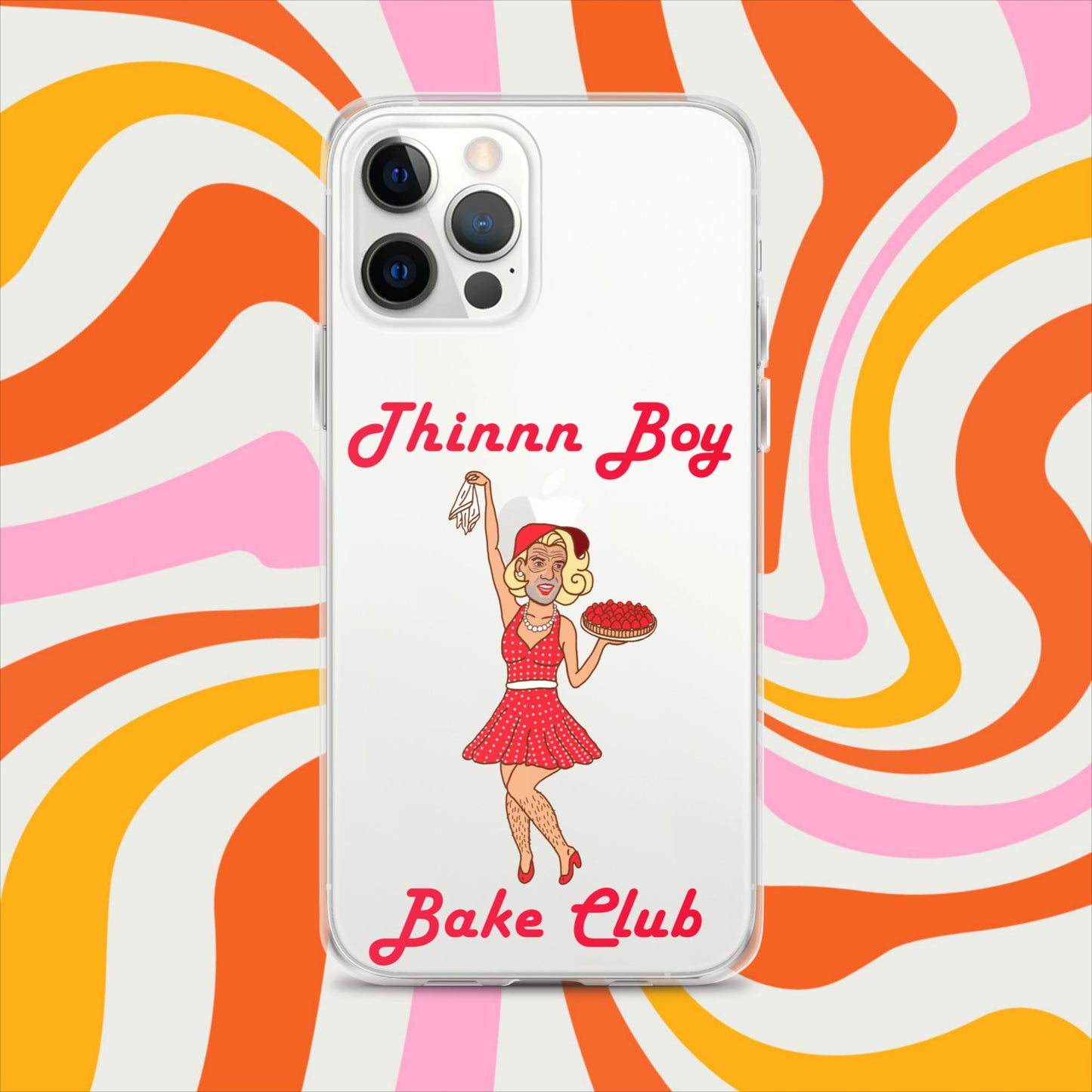 Thinnn Boy Bake Club The Fighter and The Kid TFATK Podcast Comedy 60s retro housewife Bryan Callen Clear Case for iPhone iPhone 12 Pro Max Mobile Phone Cases Bryan Callen Podcasts Stand-up Comedy The Fighter and The Kid (TFATK) Thinnn Boy Bake Club Next Cult Brand