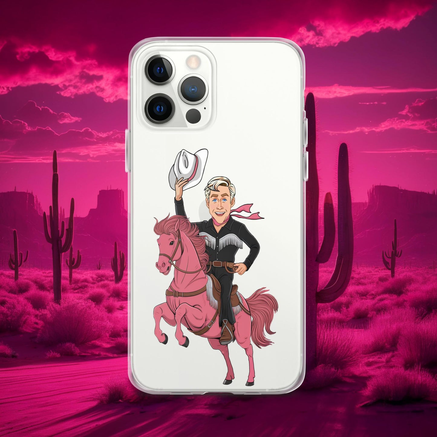 Ryan Gosling Ken Cowboy Horse Barbie Movie Clear Case for iPhone iPhone 12 Pro Max Mobile Phone Cases Barbie Celebrities Ken Movies Ryan Gosling Next Cult Brand